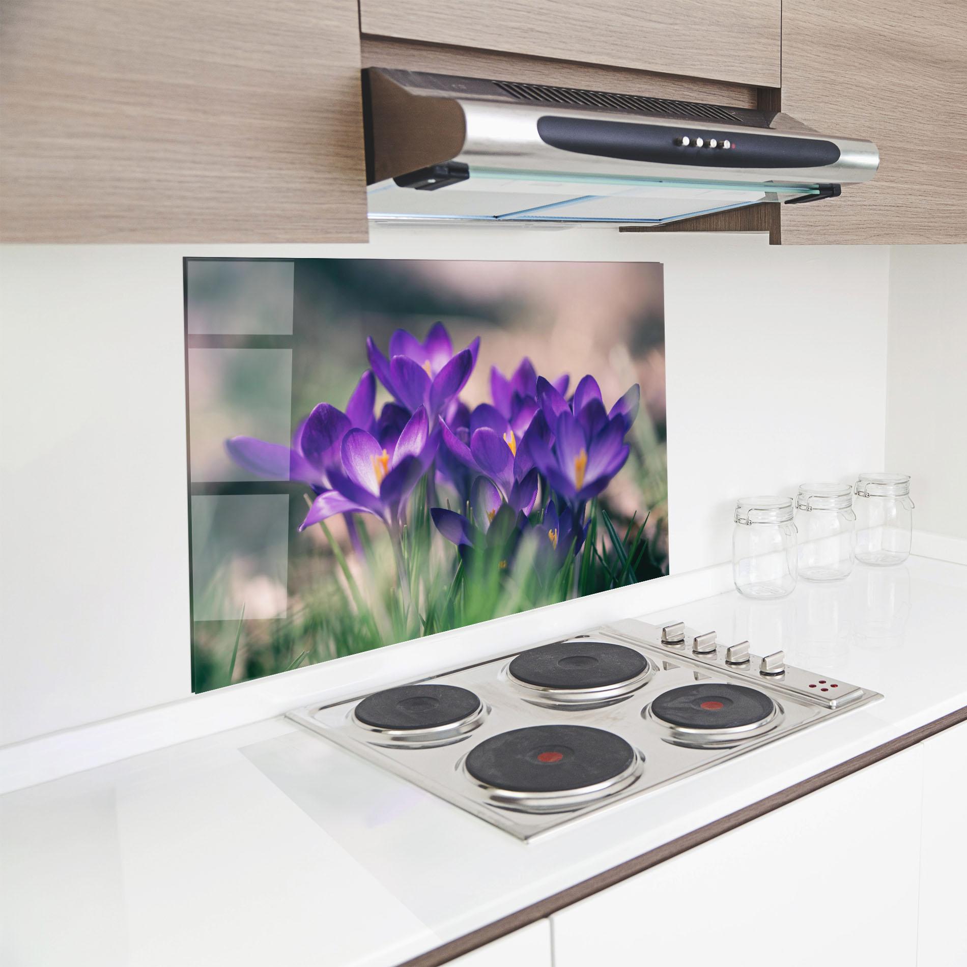 Küchenrückwand Glas Pretty Spring Flower mockup 8