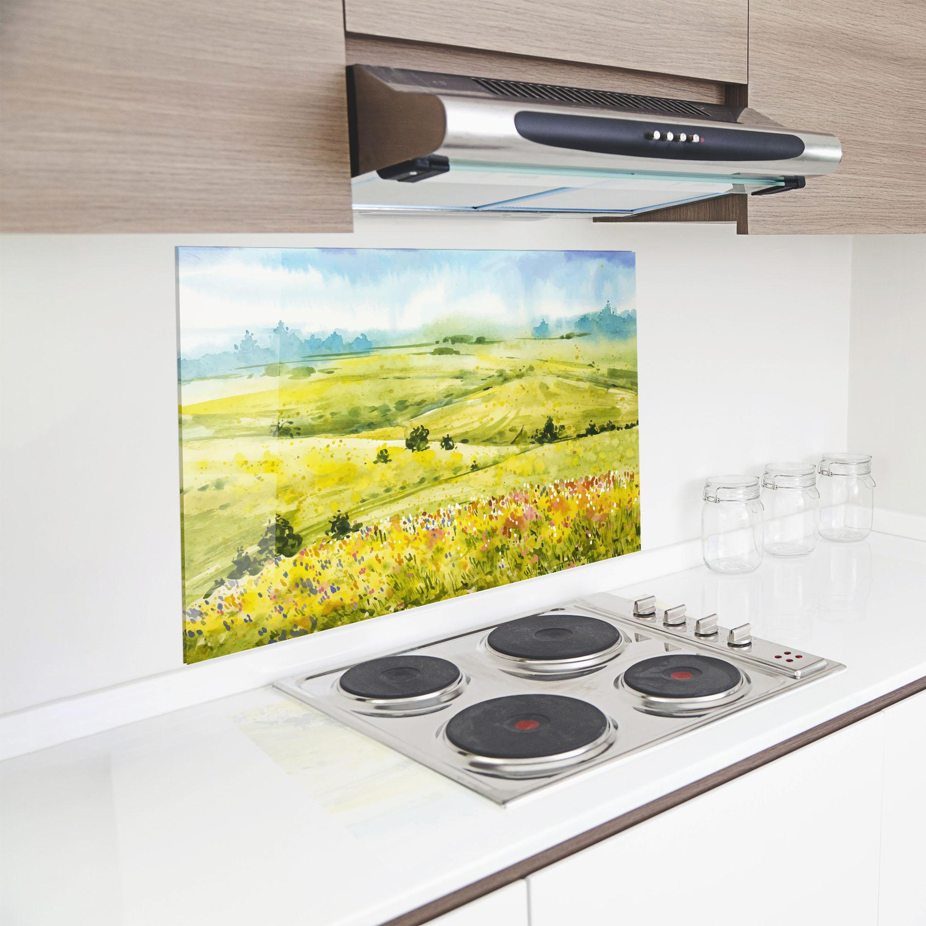 Küchenrückwand Glas Spring Art mockup 8