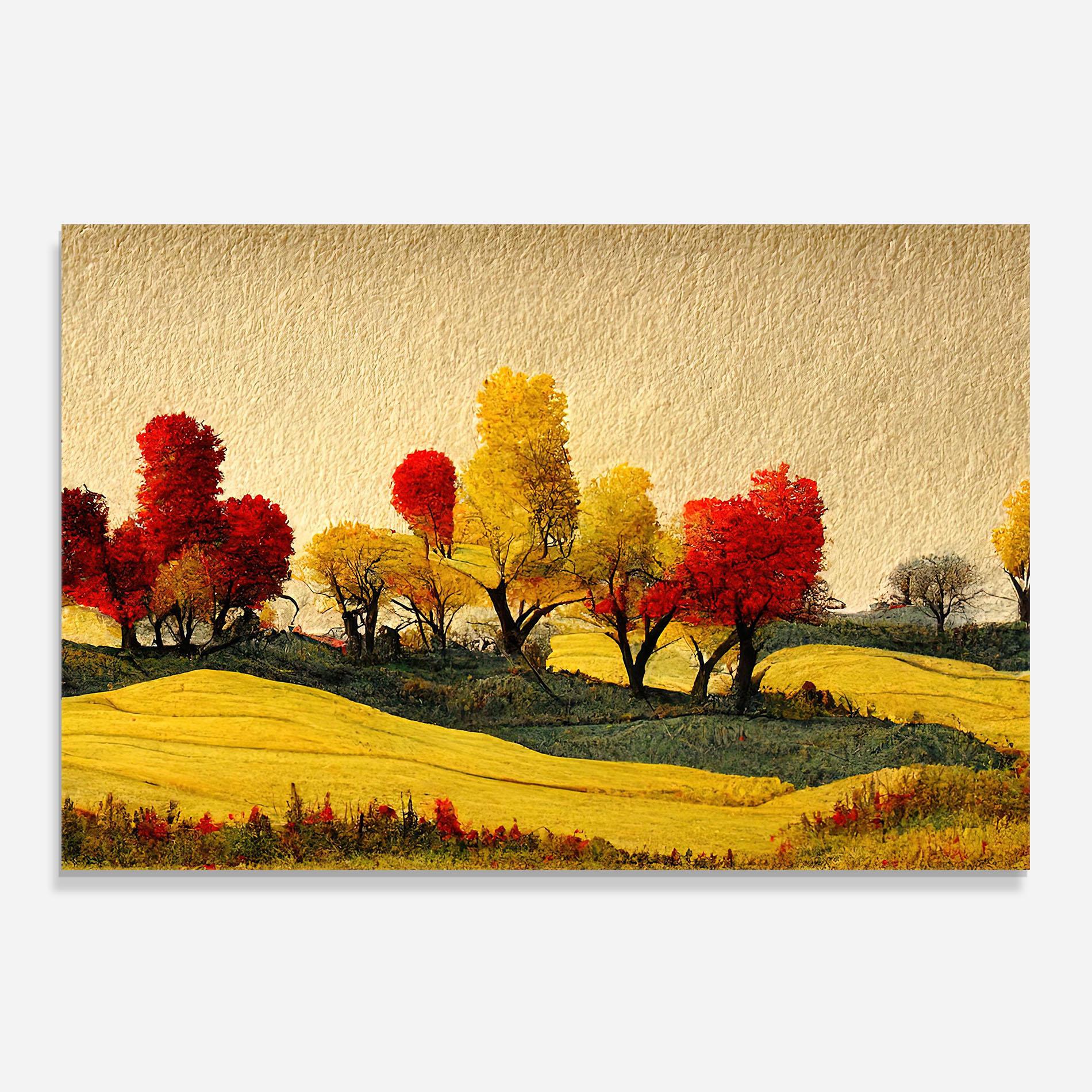 Küchenrückwand Glas Autumn Paper Style mockup 0