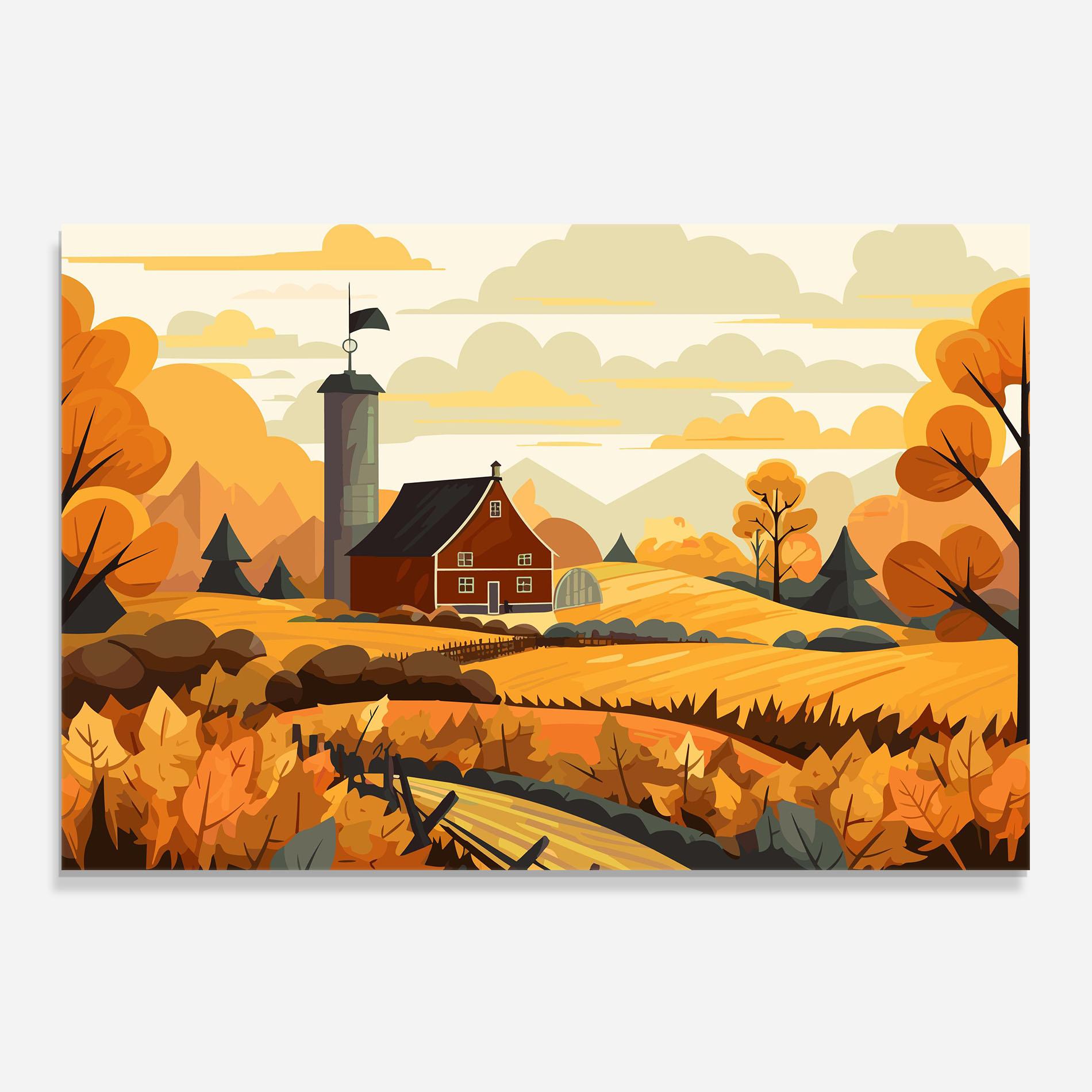 Küchenrückwand Glas Countryside House mockup 0