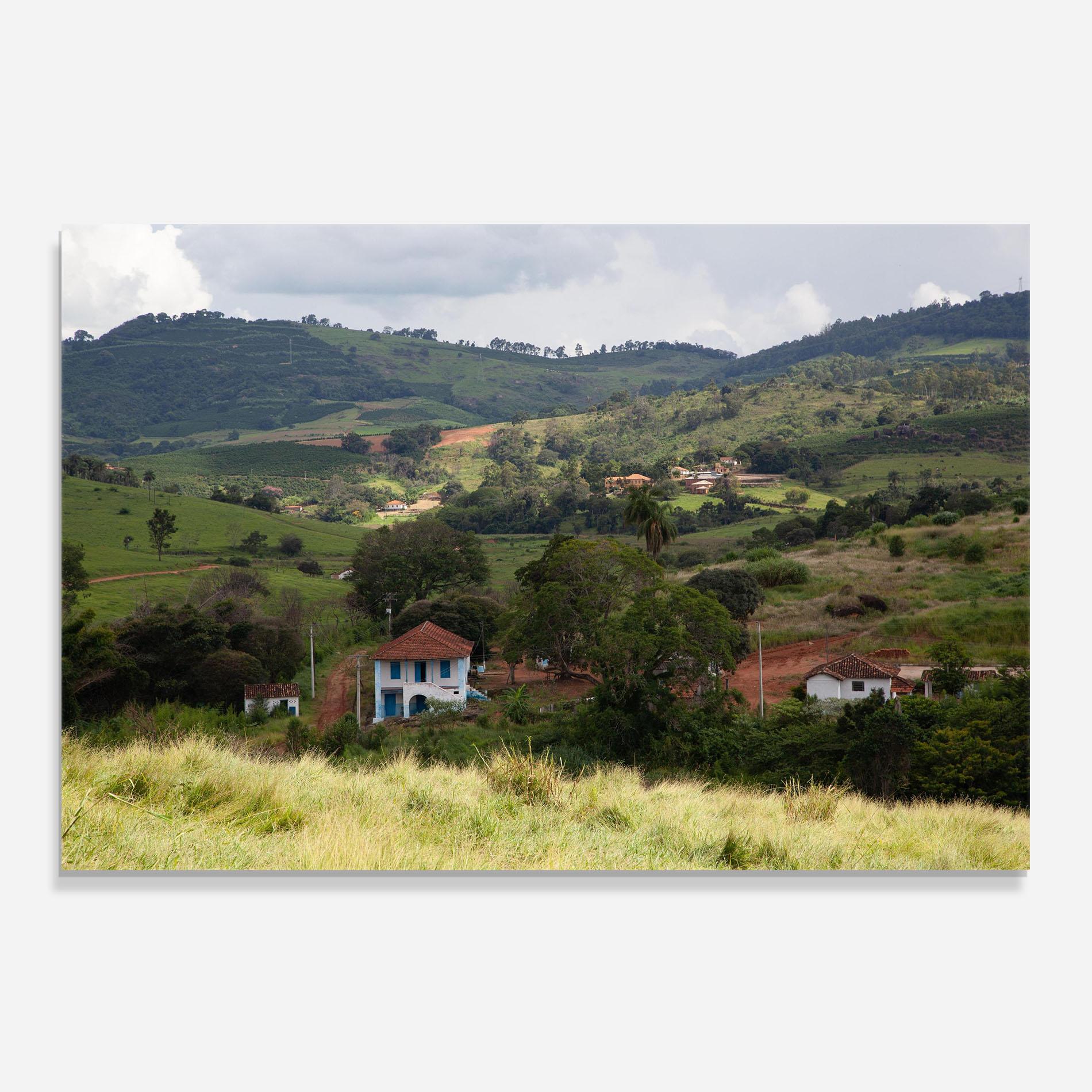 Küchenrückwand Glas Green Countryside mockup 0