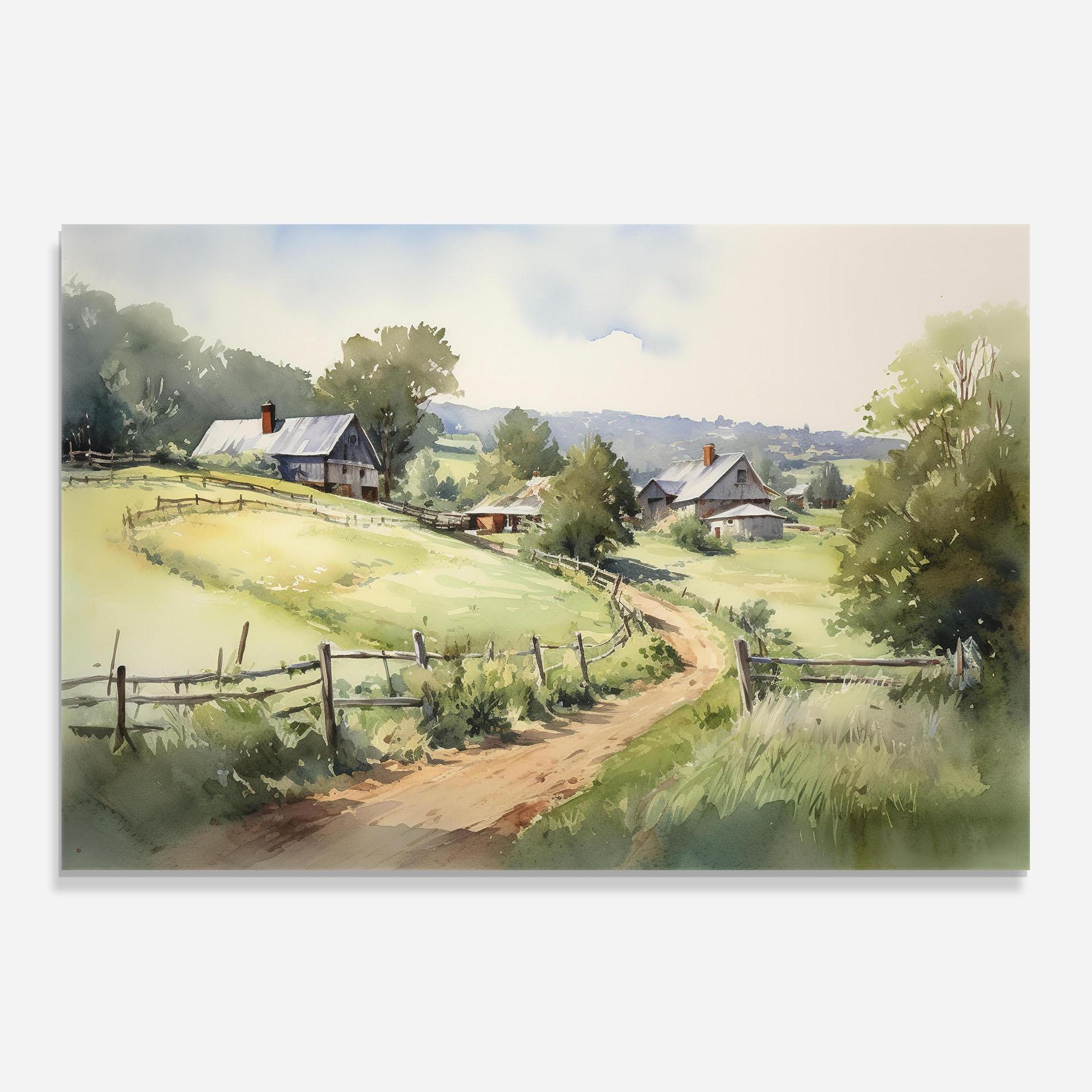 Küchenrückwand Glas Rural Farm mockup 0