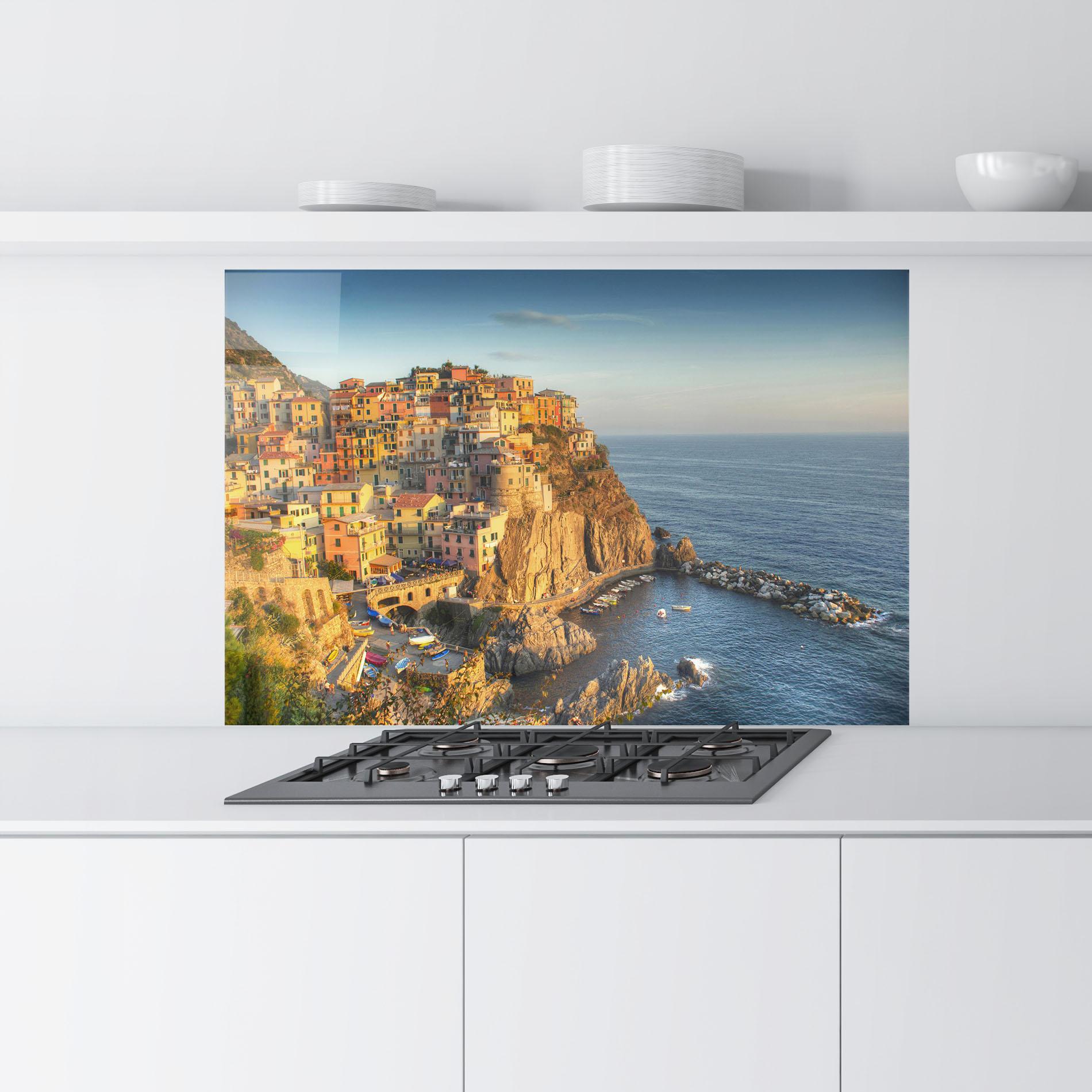 Küchenrückwand Glas Cinque Terrre mockup 9