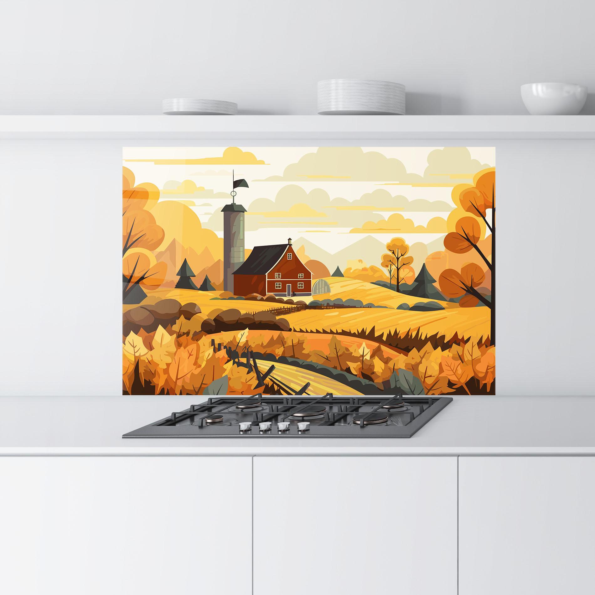 Küchenrückwand Glas Countryside House mockup 9