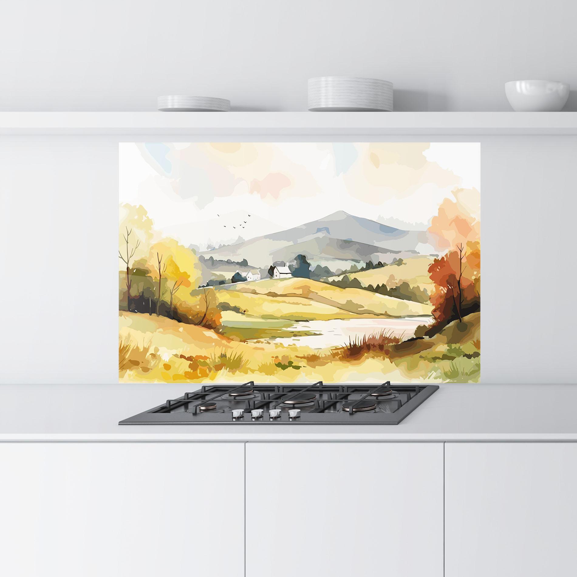 Küchenrückwand Glas Countryside View mockup 9