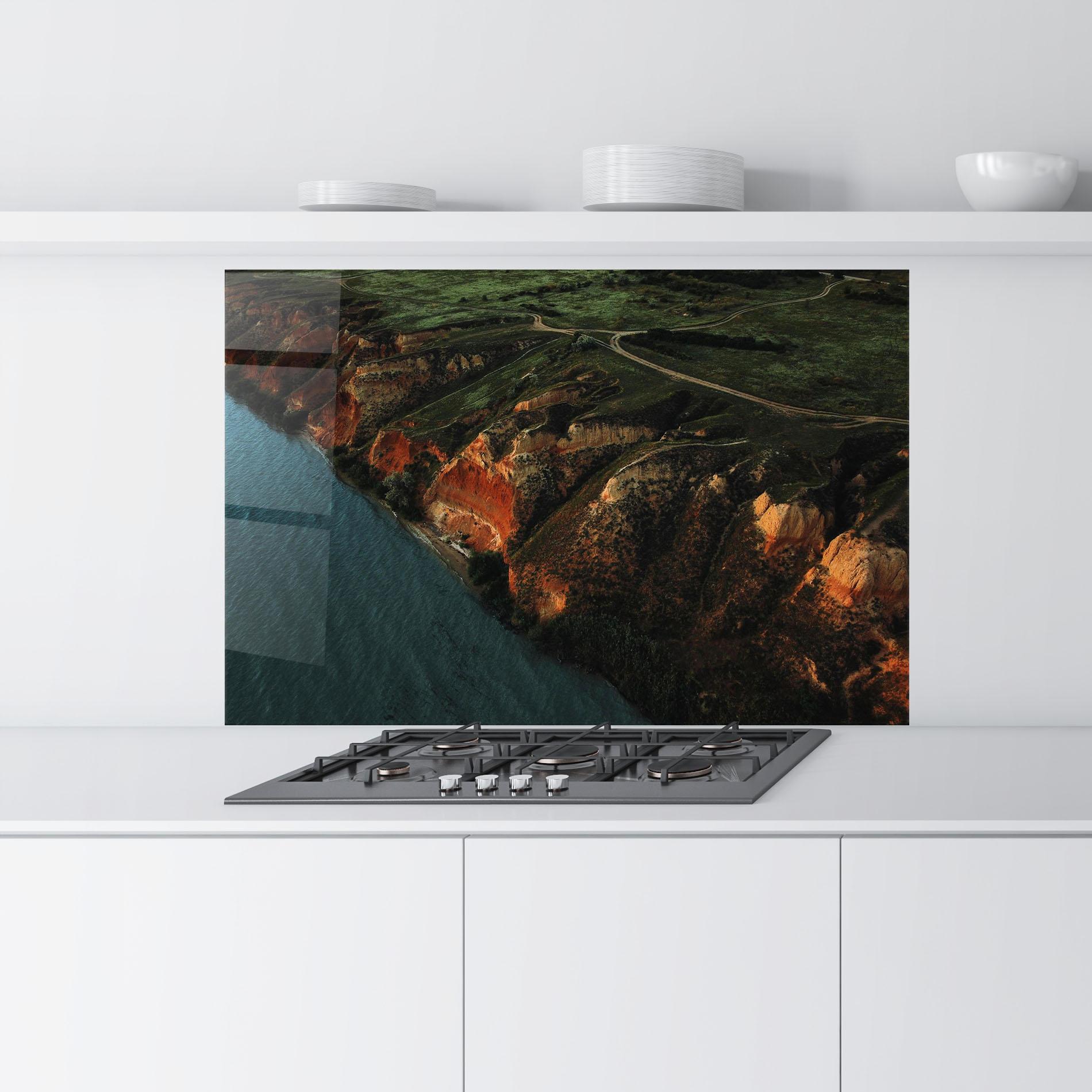 Küchenrückwand Glas End Of The Road mockup 9