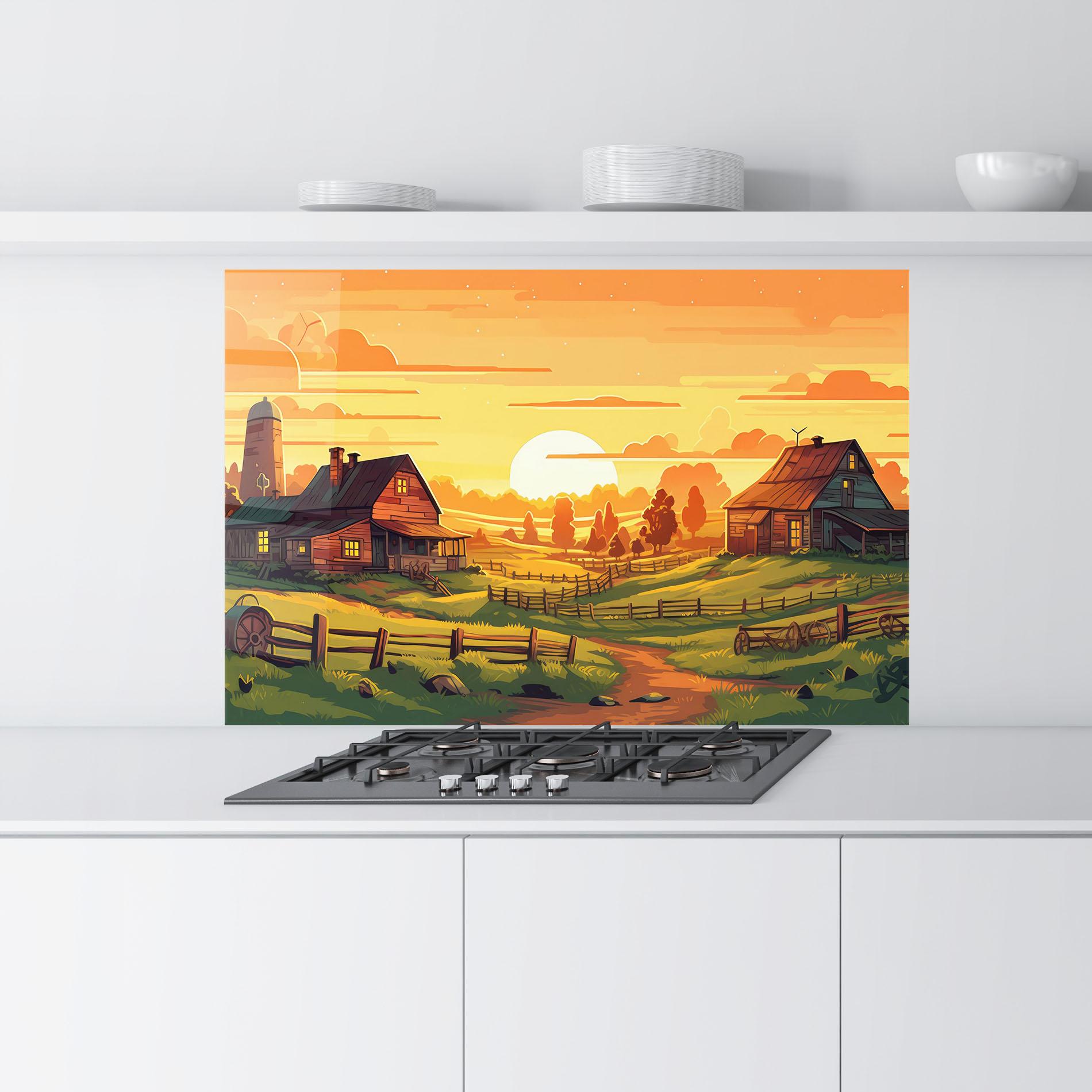 Küchenrückwand Glas Farmhouse Sunlight mockup 9