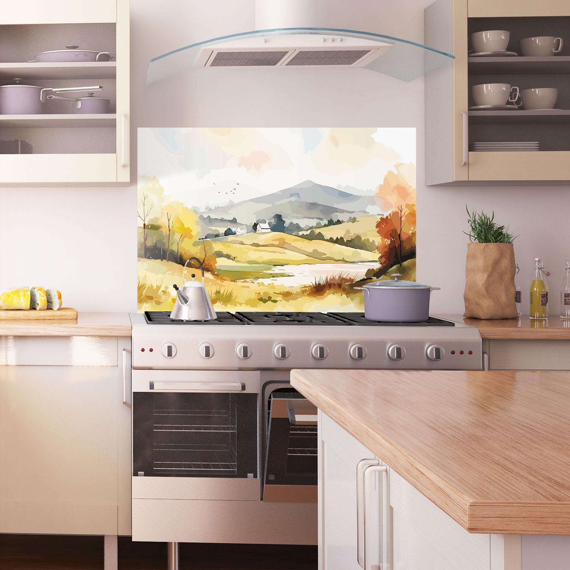 Küchenrückwand Glas Countryside View mockup 1