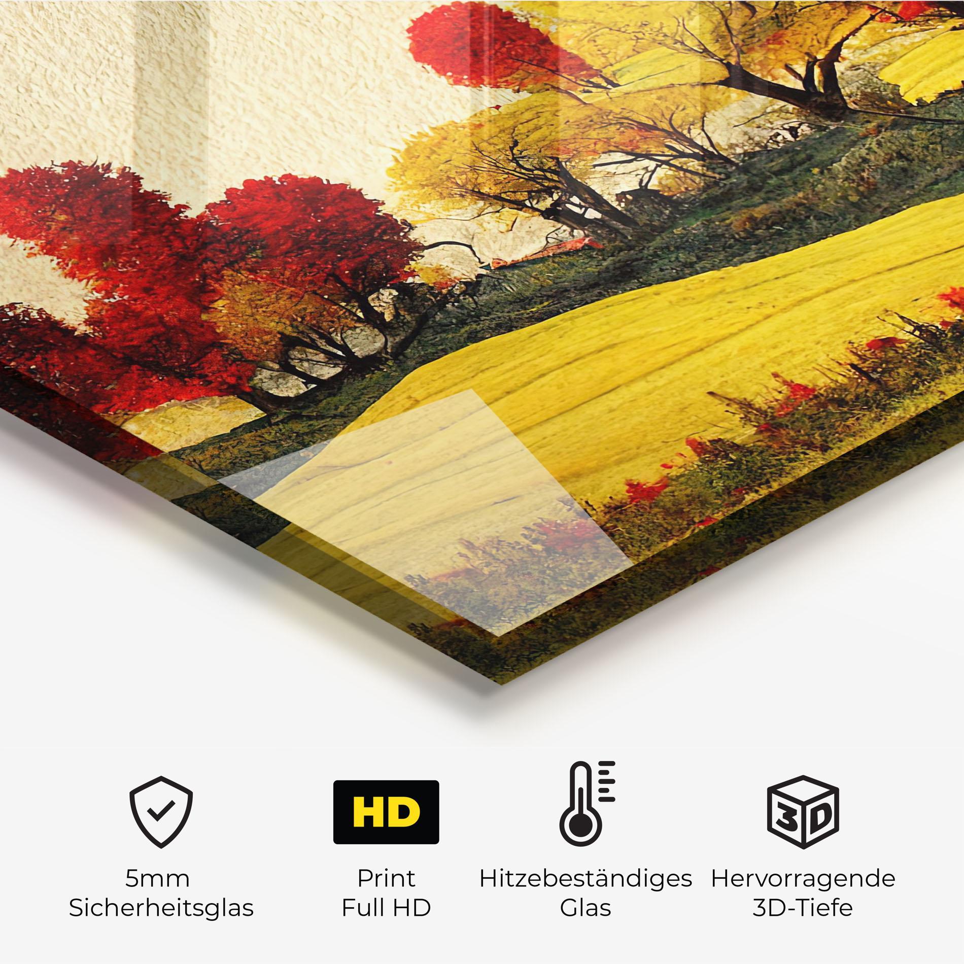 Küchenrückwand Glas Autumn Paper Style mockup 2
