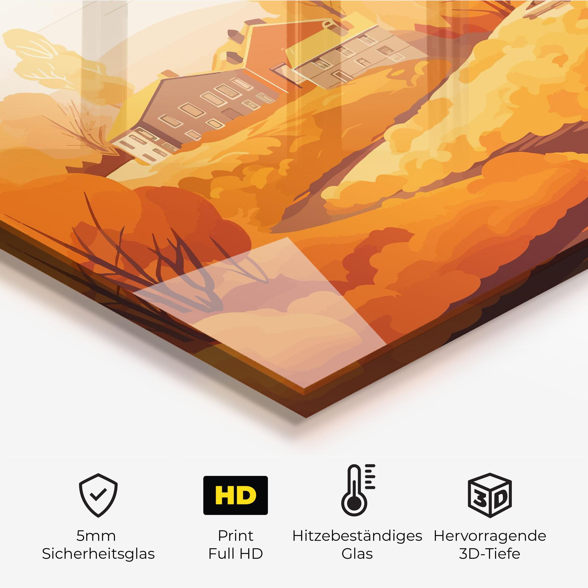 Küchenrückwand Glas Countryside Autumn mockup 2