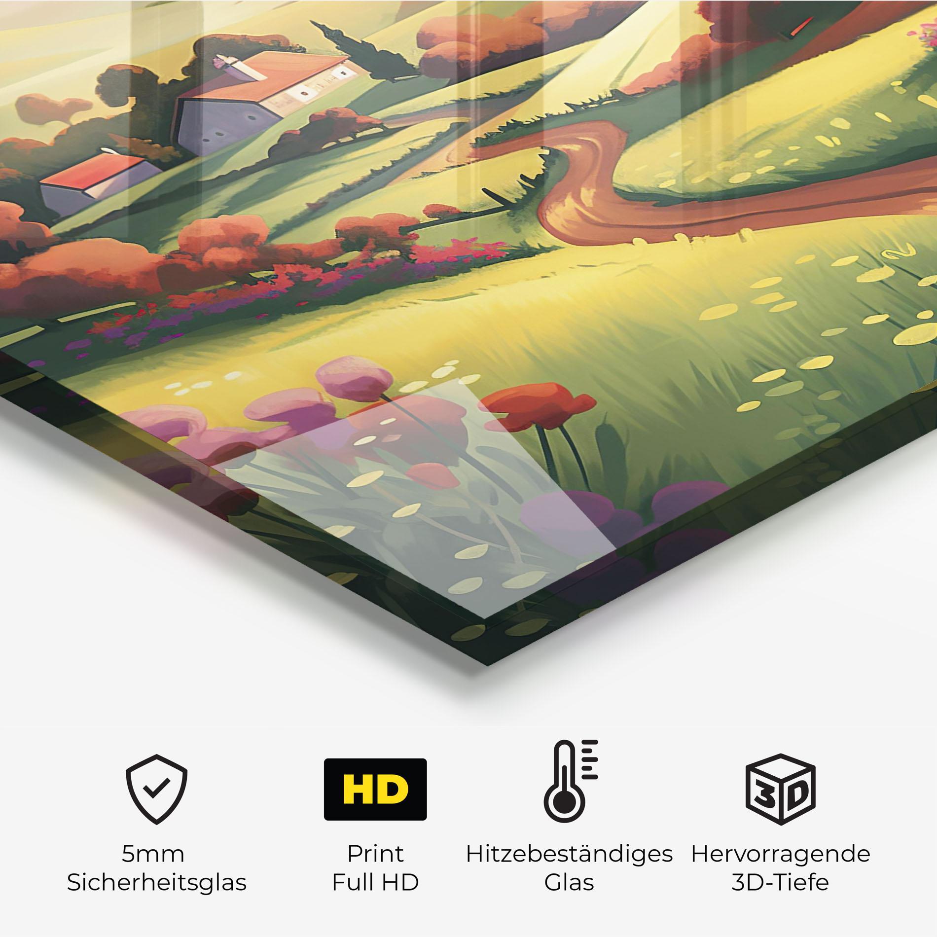 Küchenrückwand Glas Countryside Charm mockup 2