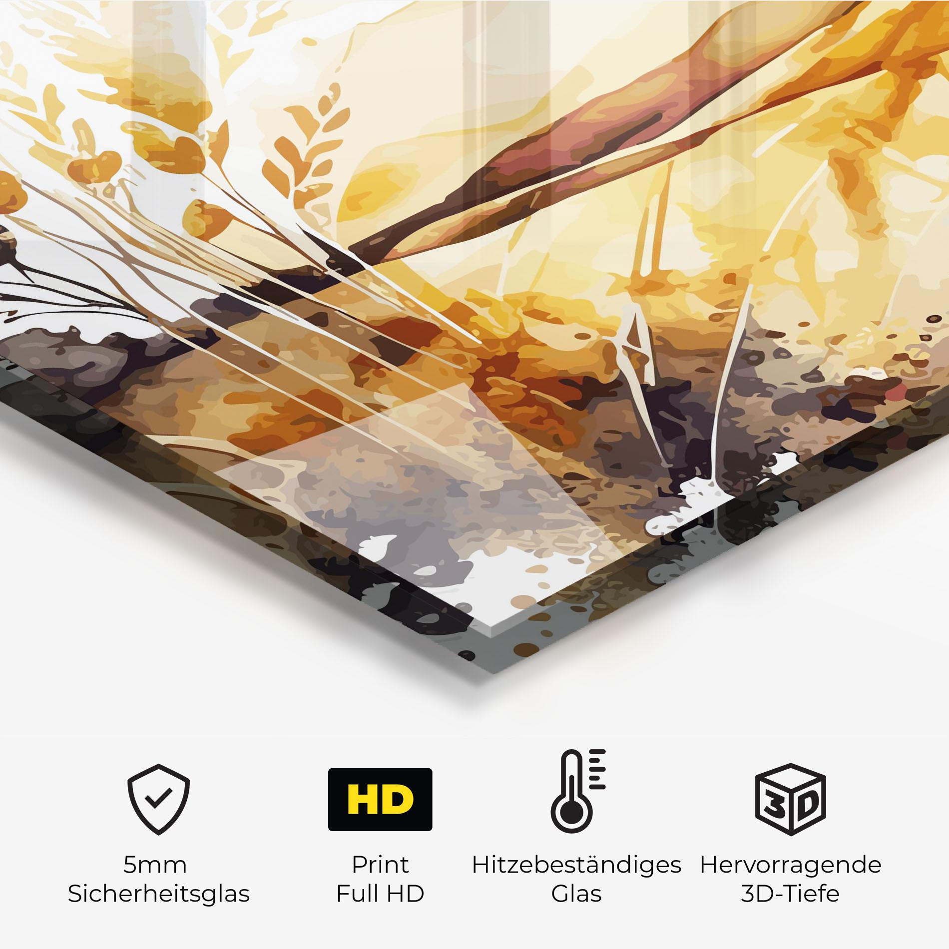 Küchenrückwand Glas Crops Field mockup 2