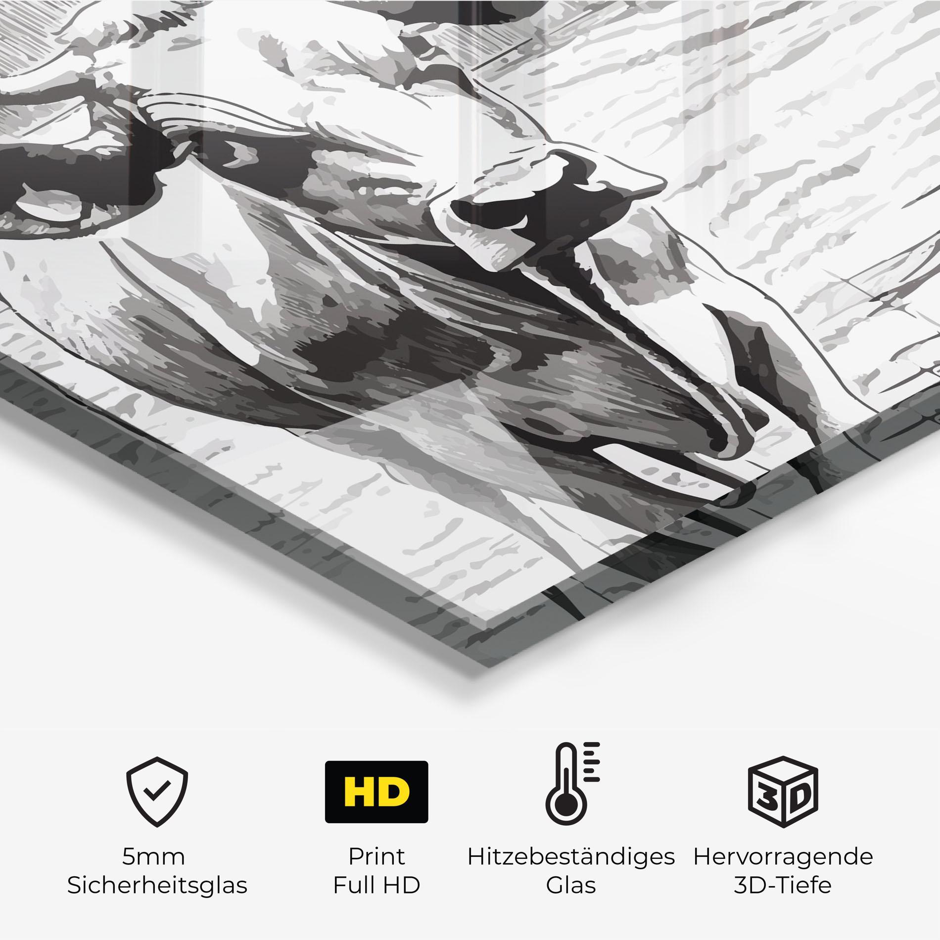 Küchenrückwand Glas Farm Cow mockup 2