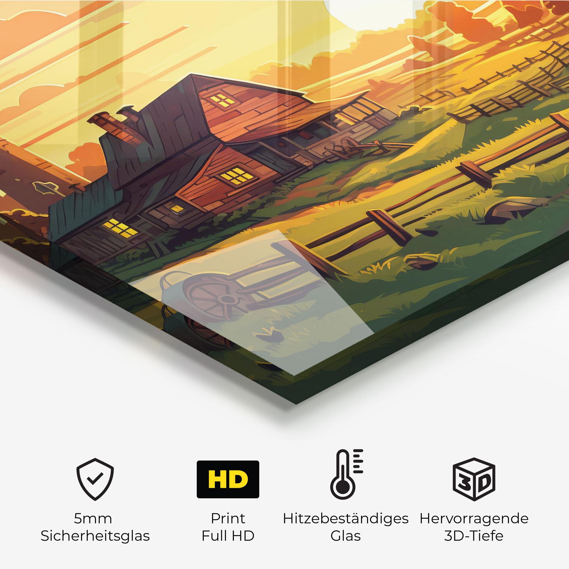 Küchenrückwand Glas Farmhouse Sunlight mockup 2