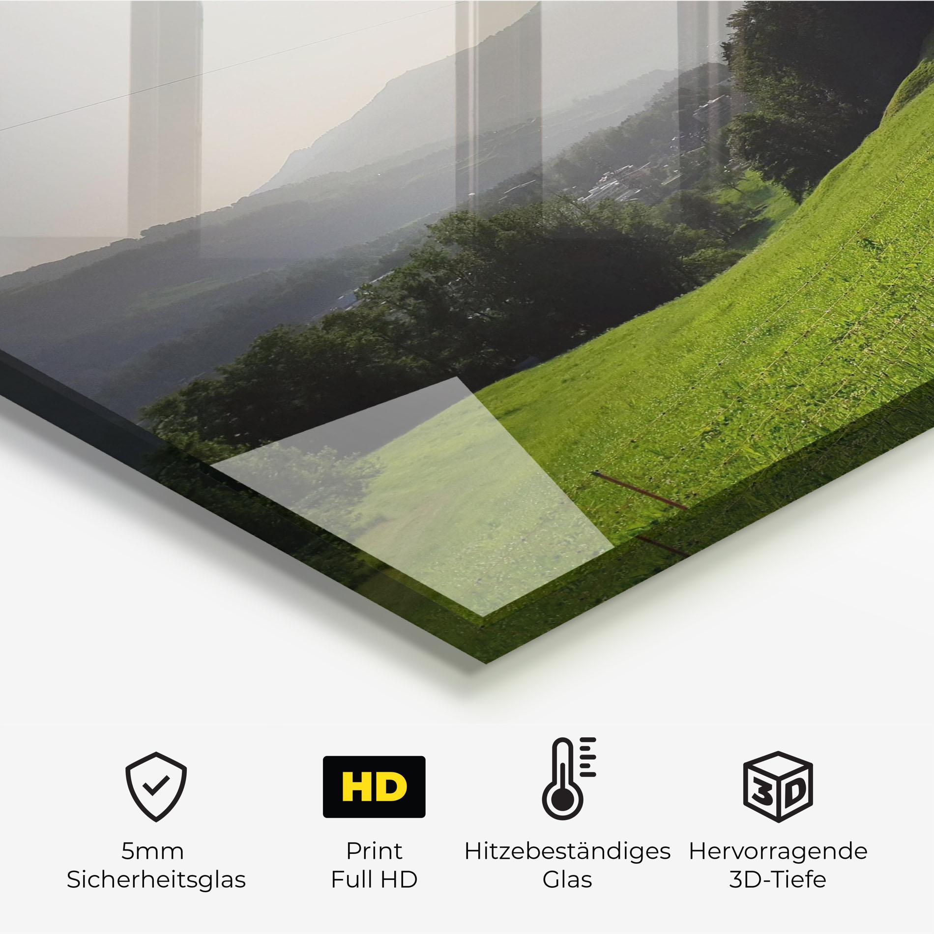 Küchenrückwand Glas Foggy Rural Road mockup 2