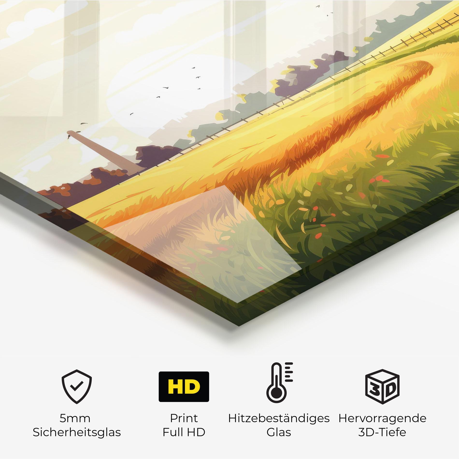 Küchenrückwand Glas Grazing Farm mockup 2