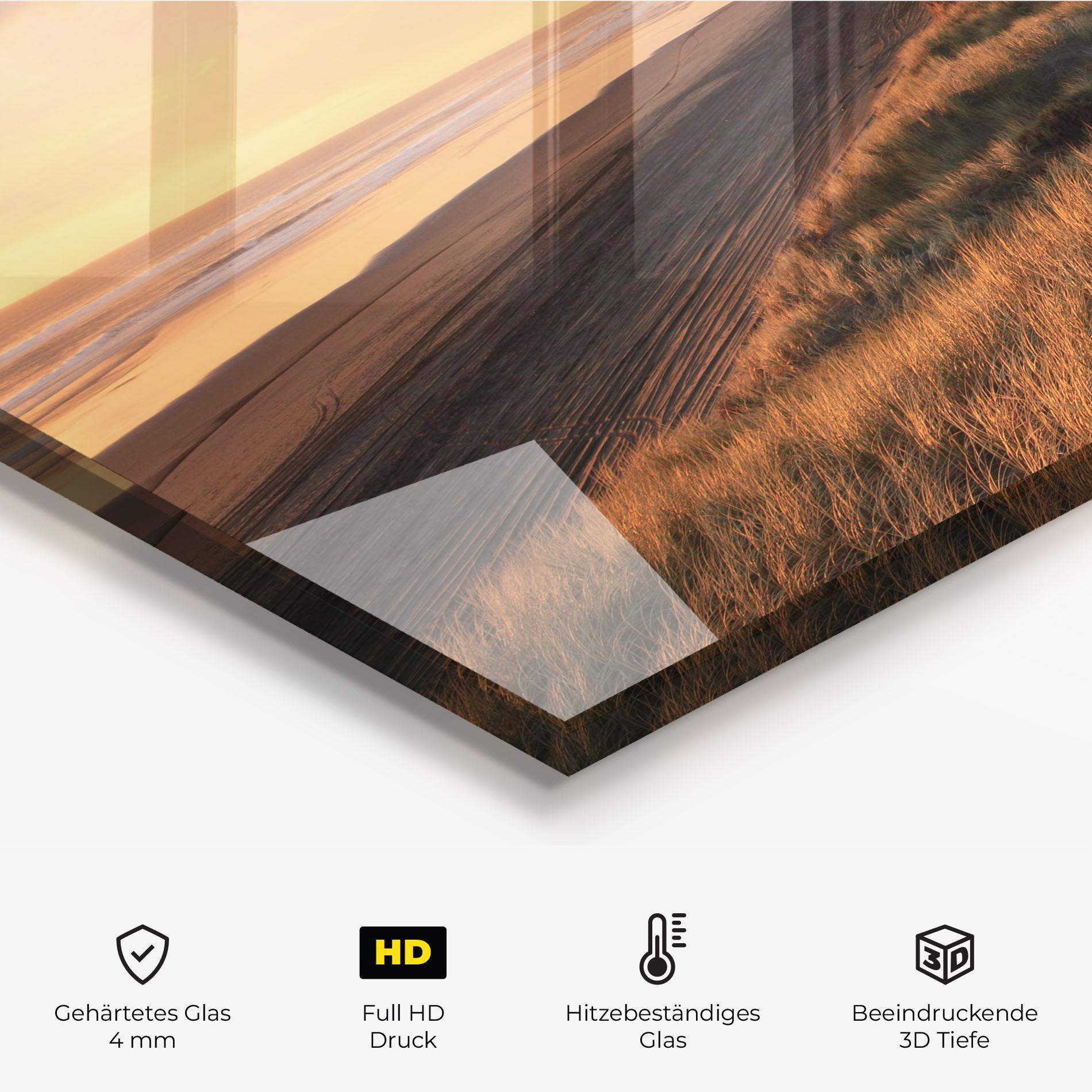 Küchenrückwand Glas Beach Land mockup 2