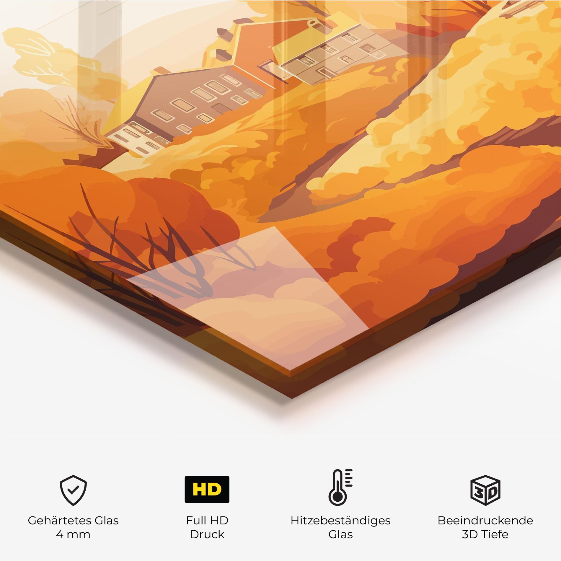 Küchenrückwand Glas Countryside Autumn mockup 2