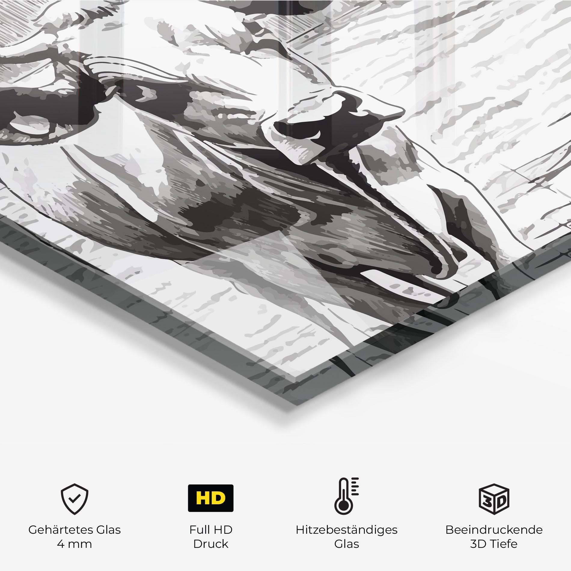 Küchenrückwand Glas Farm Cow mockup 2