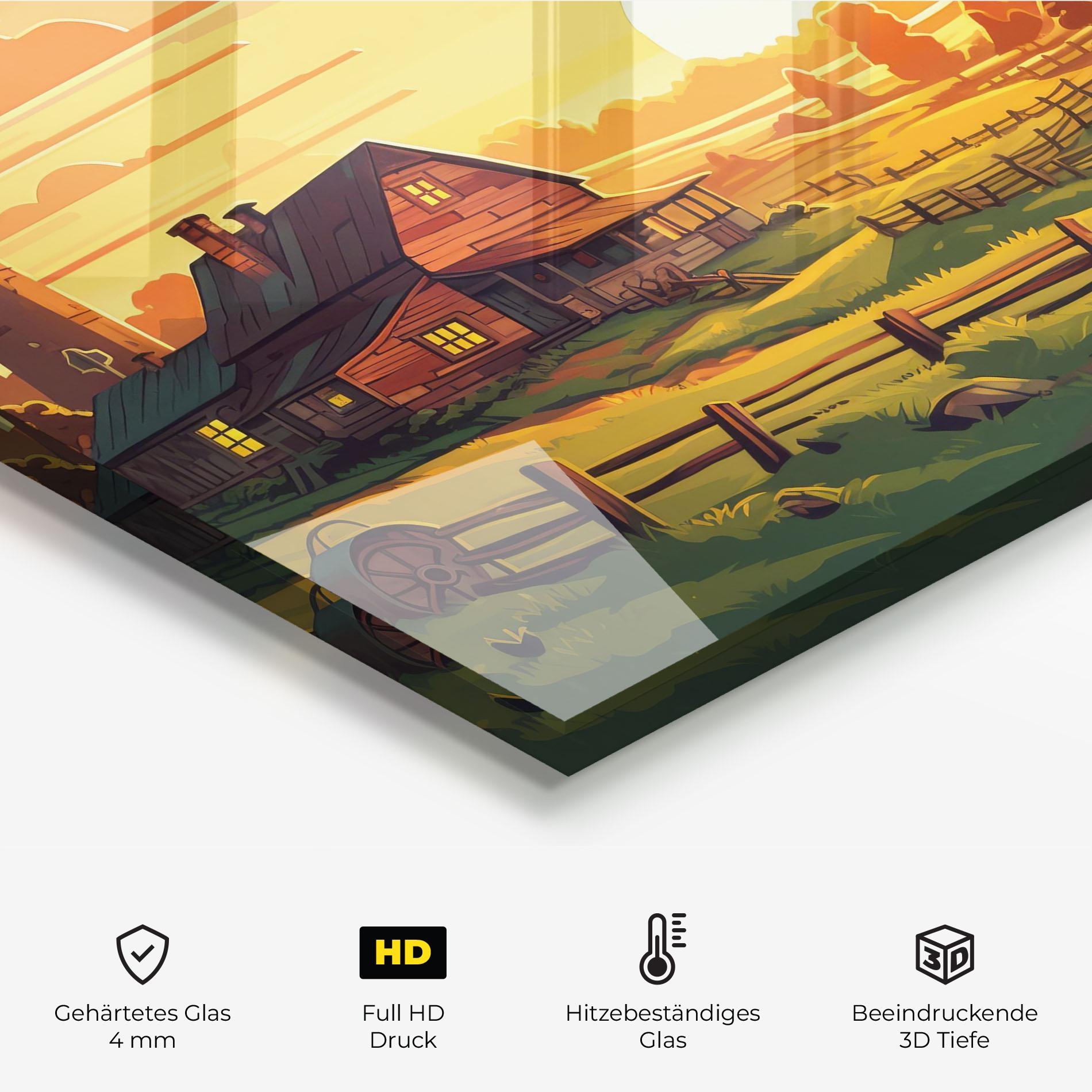 Küchenrückwand Glas Farmhouse Sunlight mockup 2