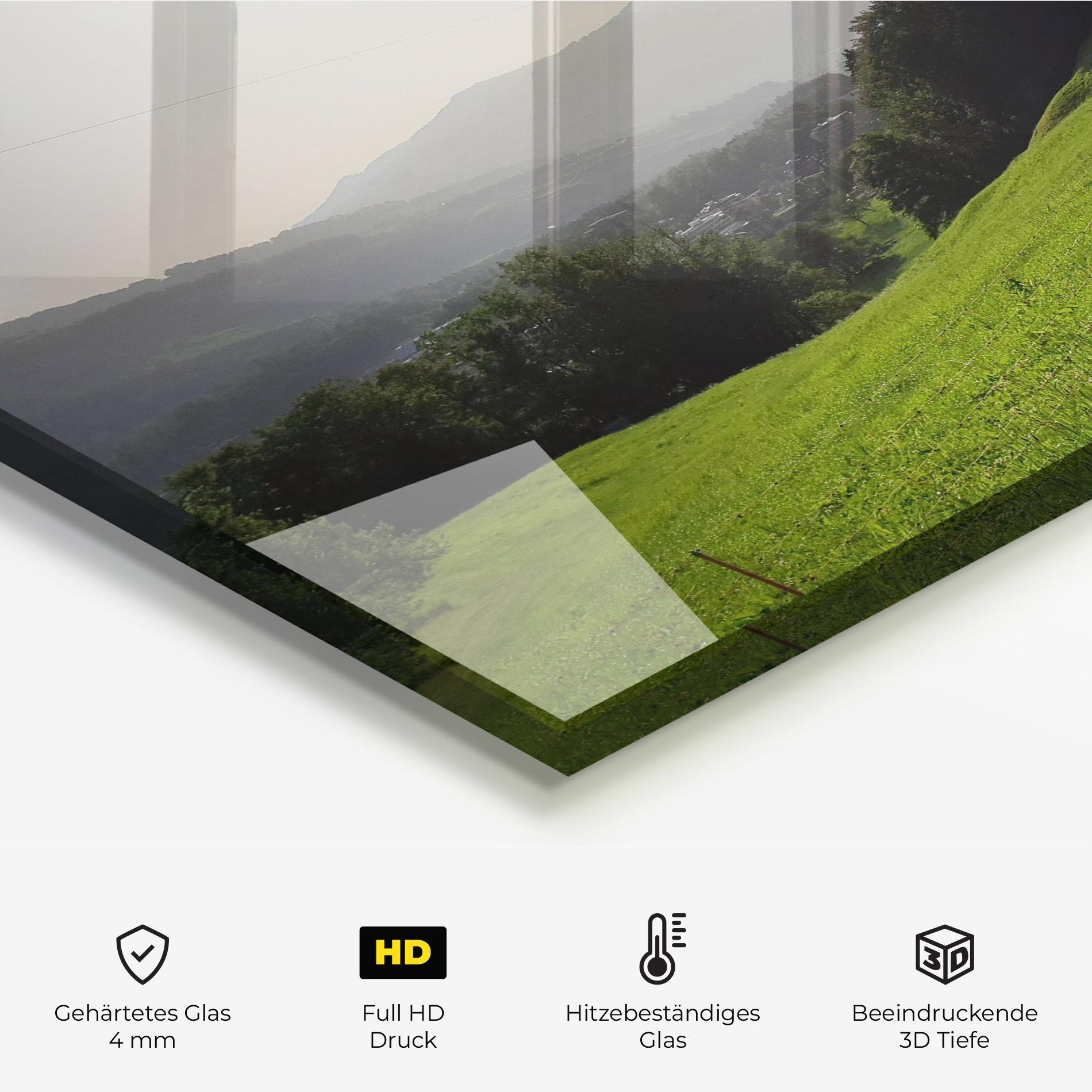 Küchenrückwand Glas Foggy Rural Road mockup 2