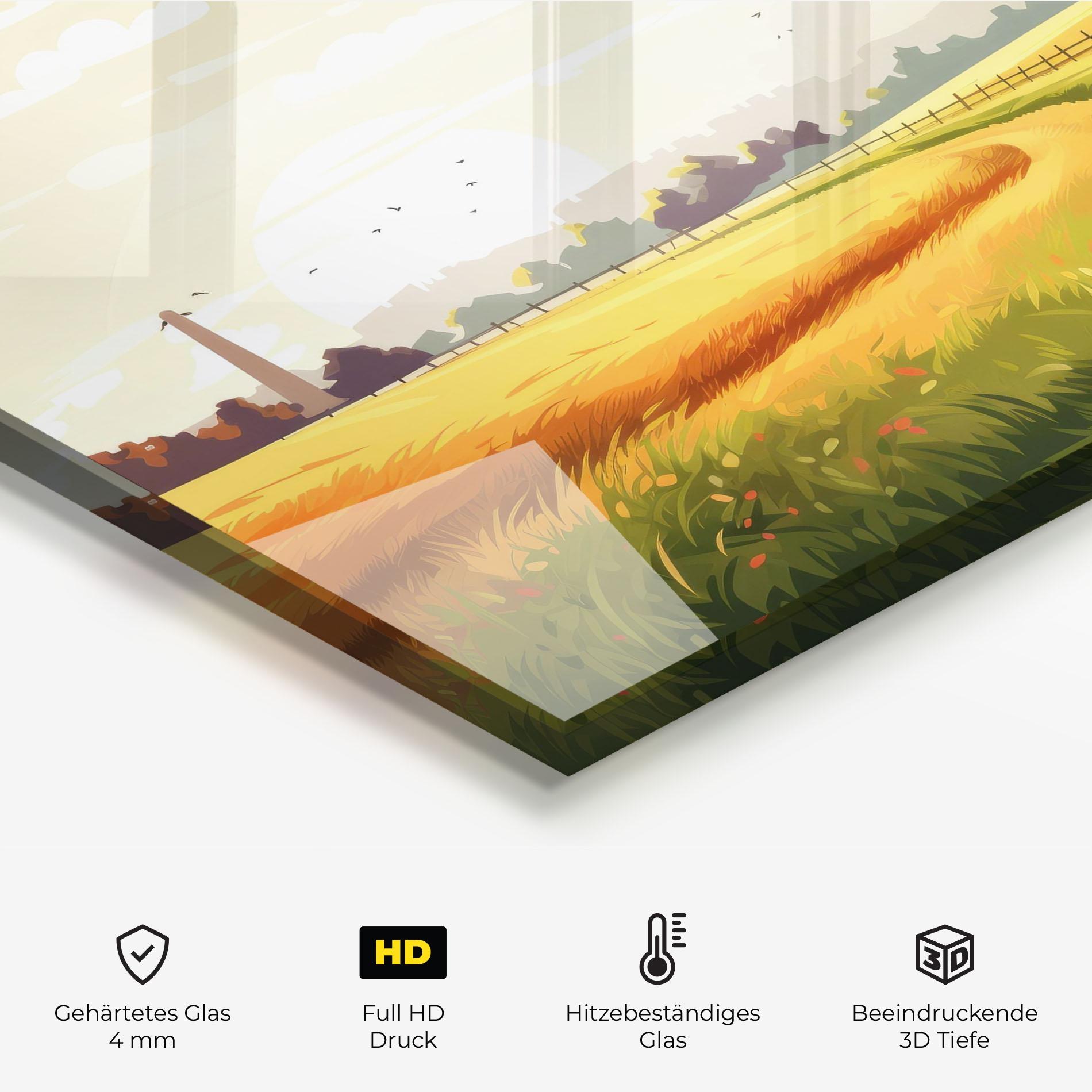 Küchenrückwand Glas Grazing Farm mockup 2