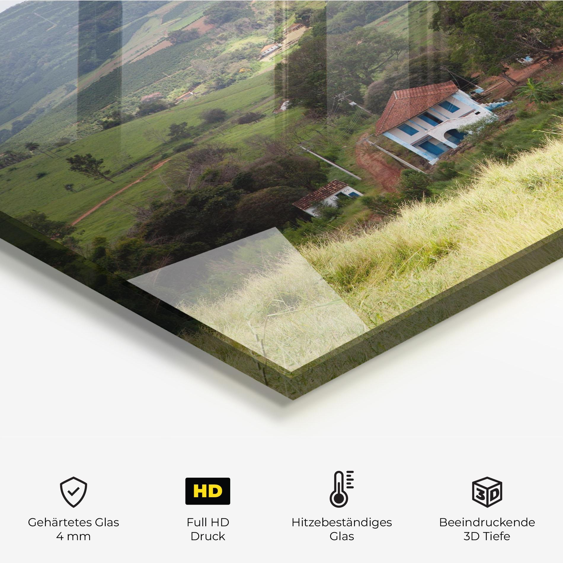 Küchenrückwand Glas Green Countryside mockup 2