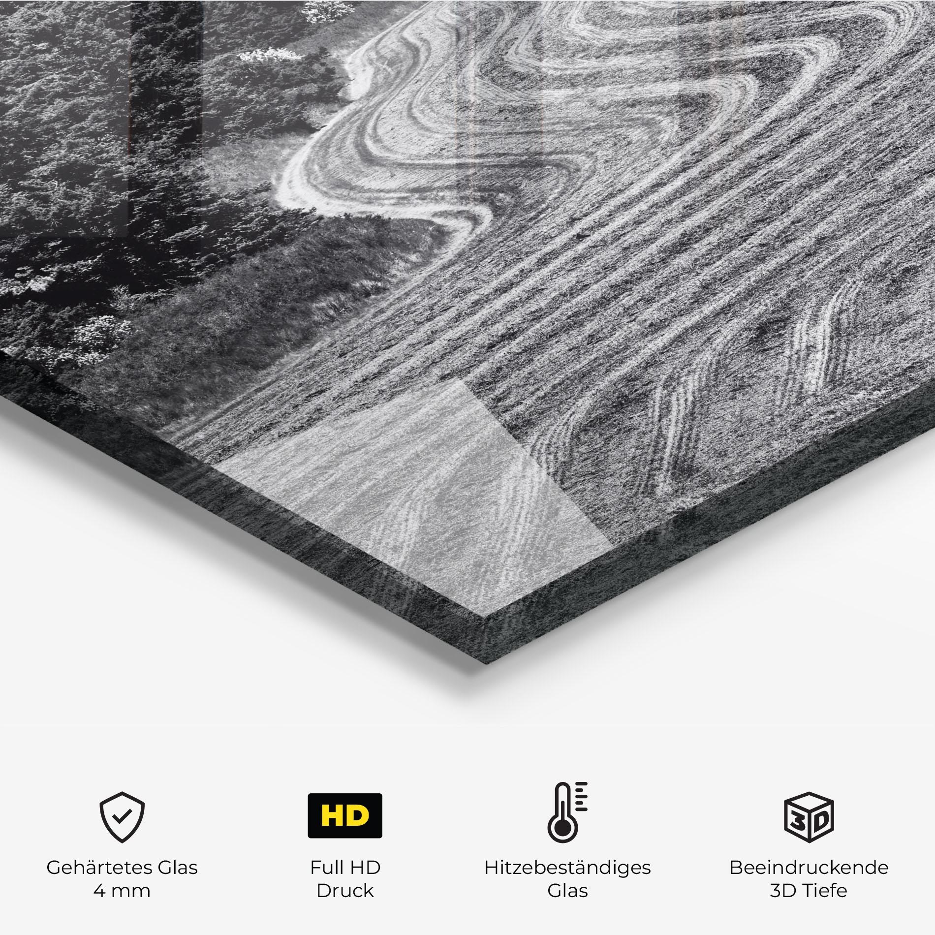 Küchenrückwand Glas Grey Land mockup 2