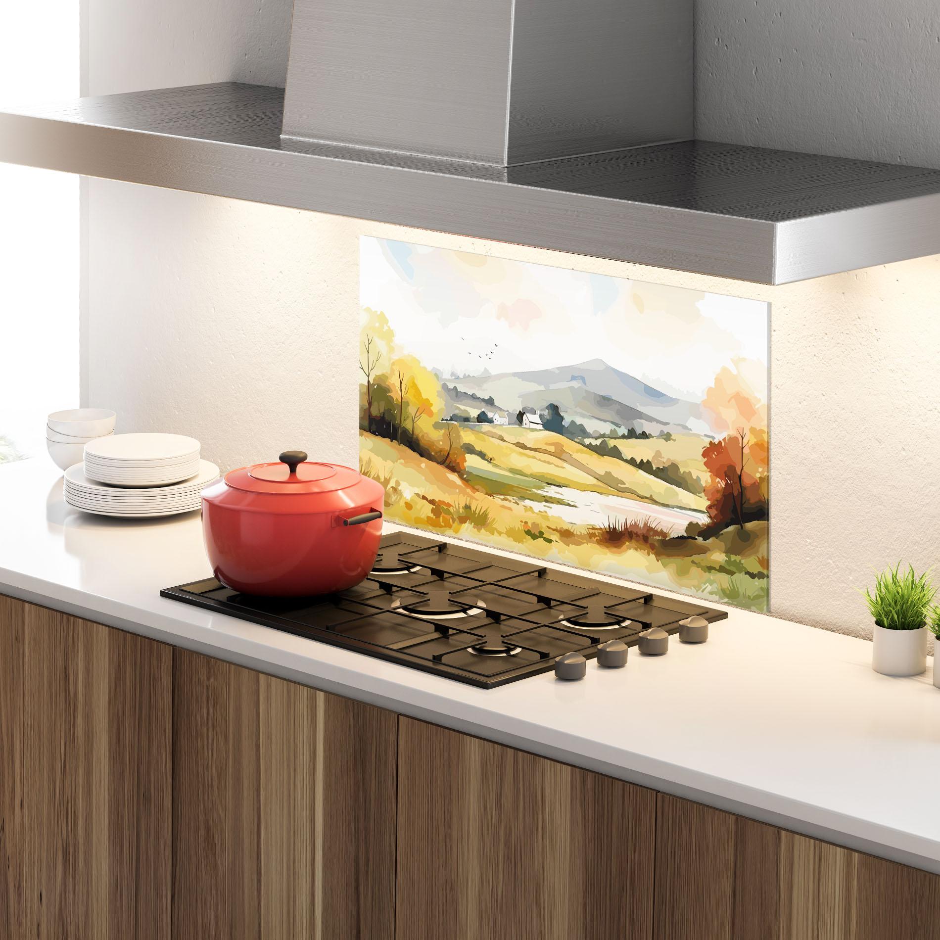 Küchenrückwand Glas Countryside View mockup 4