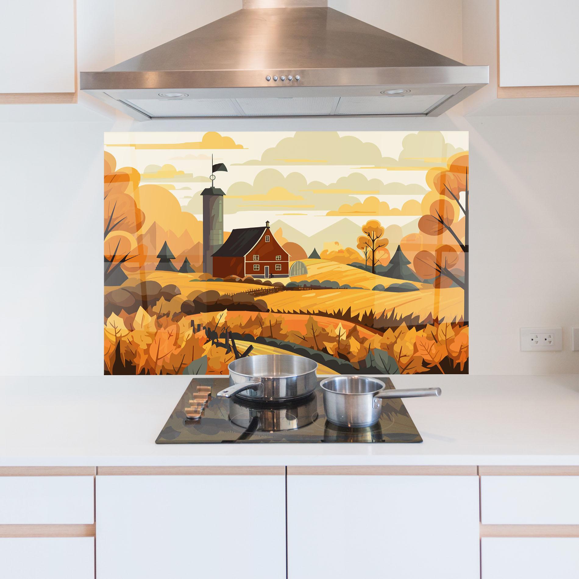 Küchenrückwand Glas Countryside House mockup 5