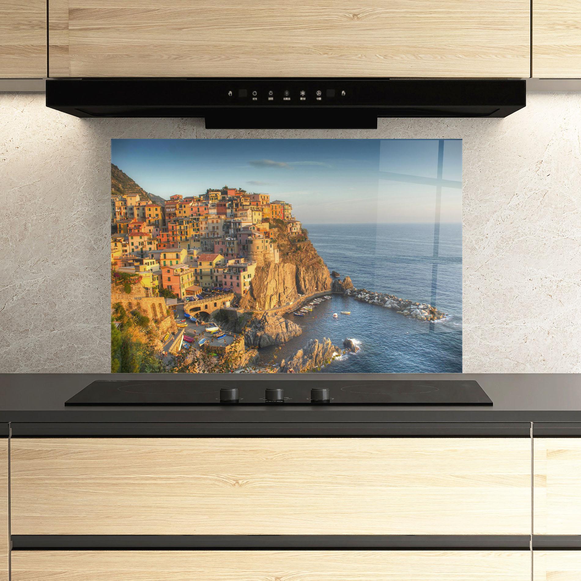 Küchenrückwand Glas Cinque Terrre mockup 3