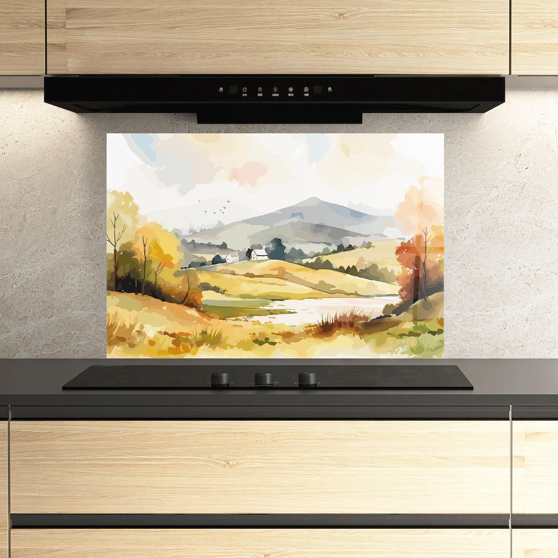 Küchenrückwand Glas Countryside View mockup 3