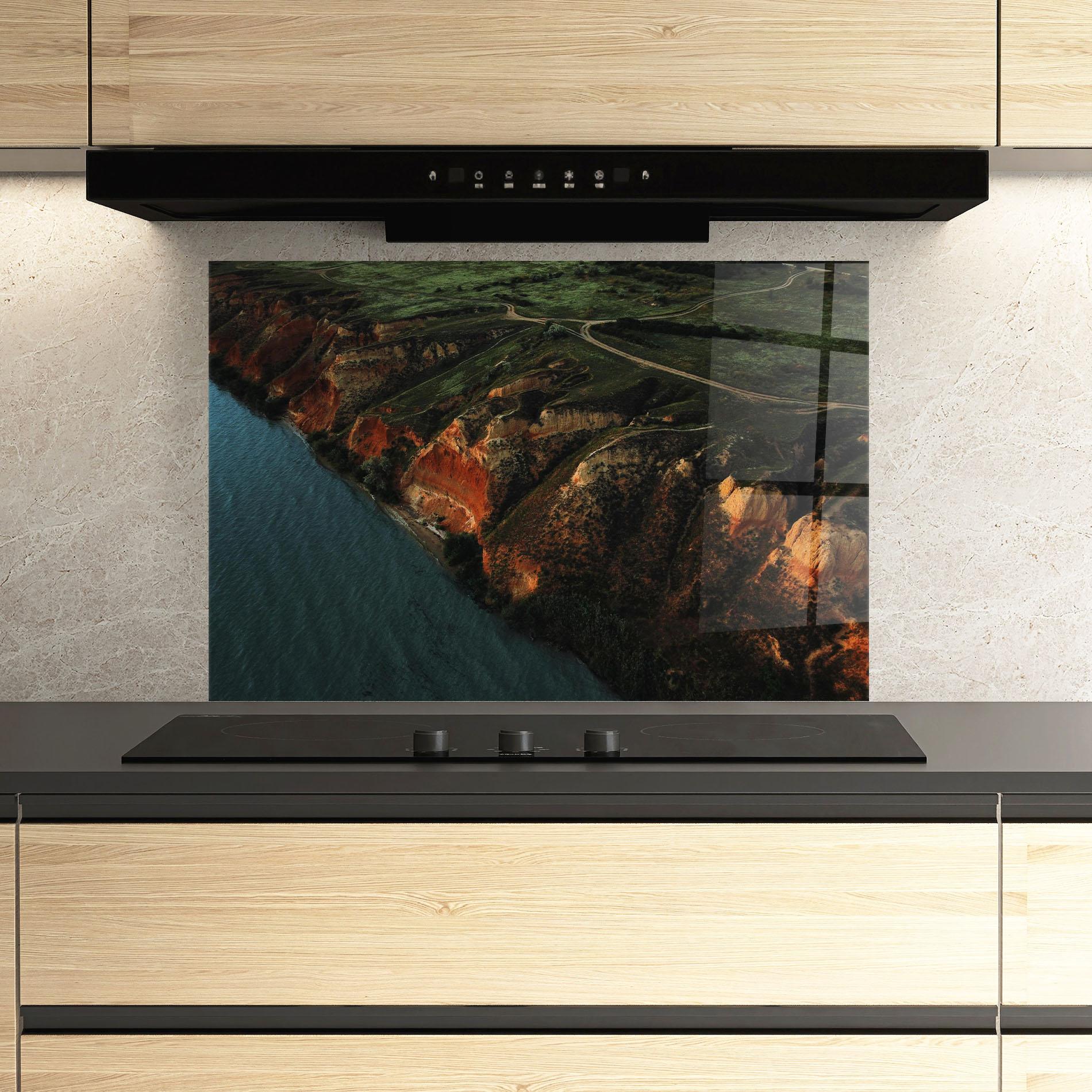 Küchenrückwand Glas End Of The Road mockup 3