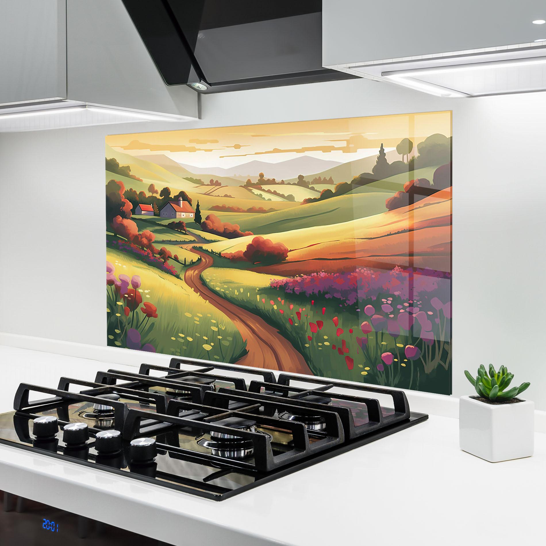 Küchenrückwand Glas Countryside Charm mockup 6