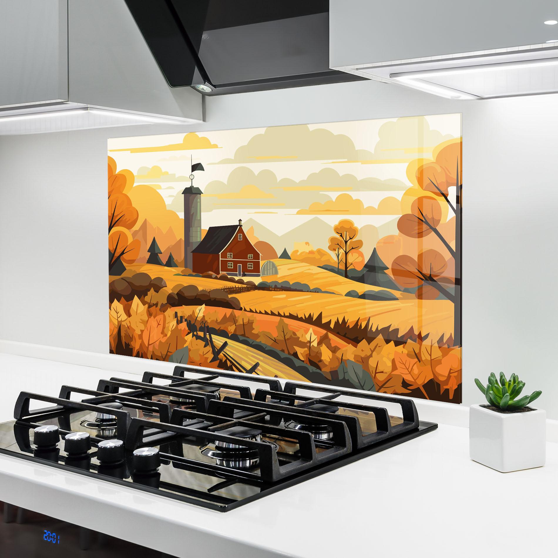 Küchenrückwand Glas Countryside House mockup 6