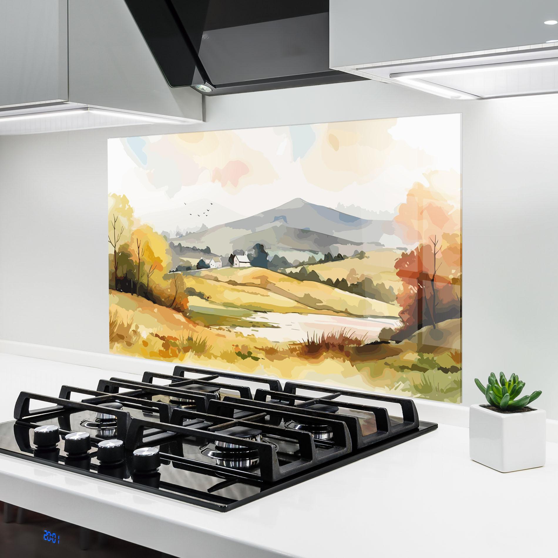 Küchenrückwand Glas Countryside View mockup 6