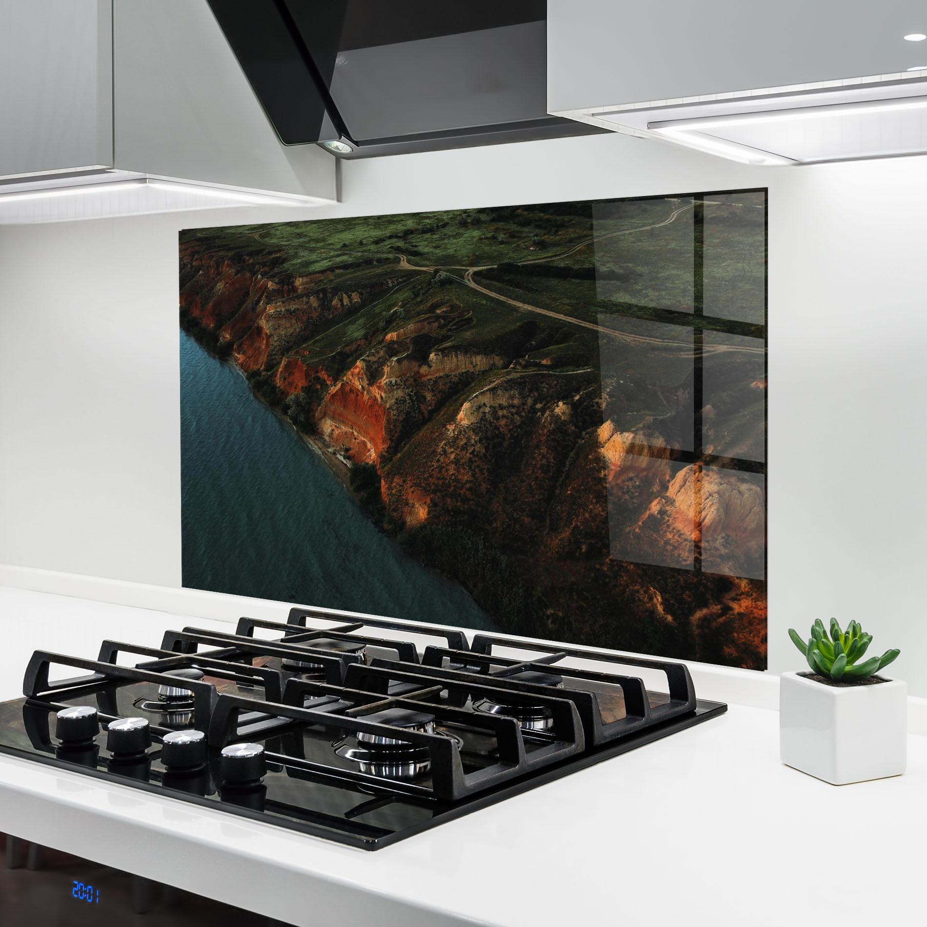 Küchenrückwand Glas End Of The Road mockup 6