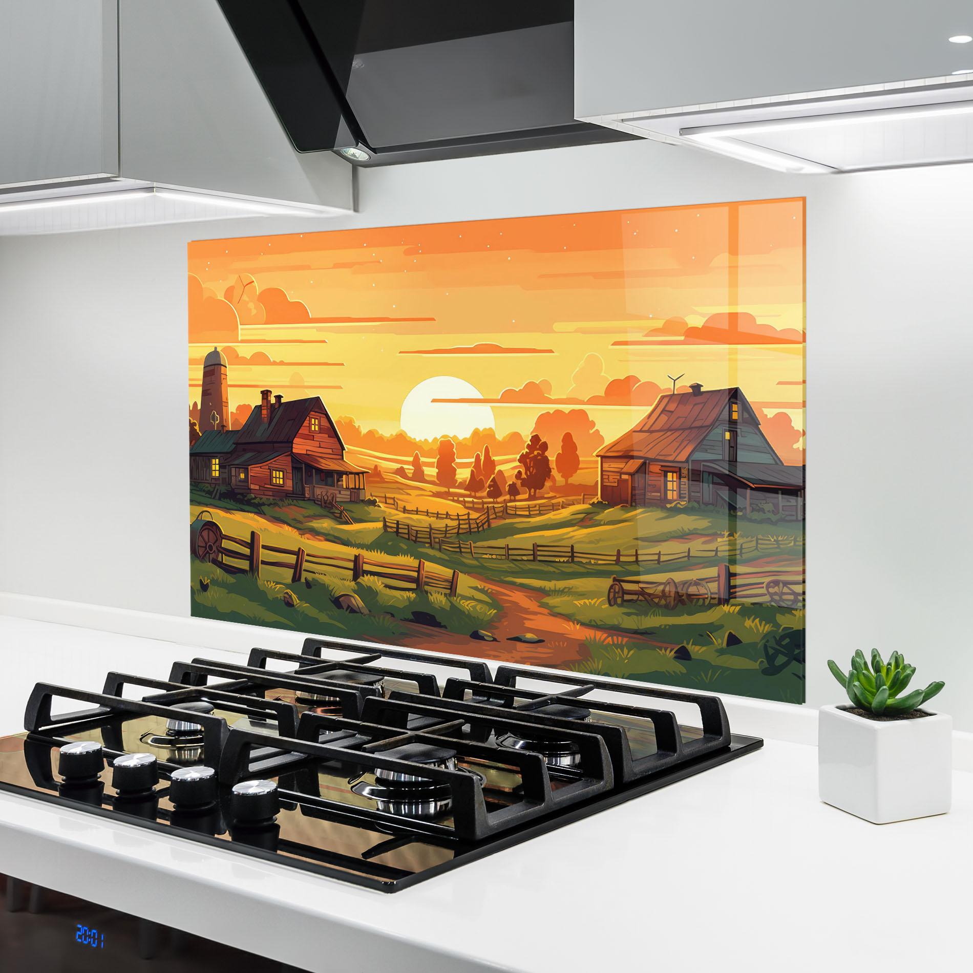 Küchenrückwand Glas Farmhouse Sunlight mockup 6