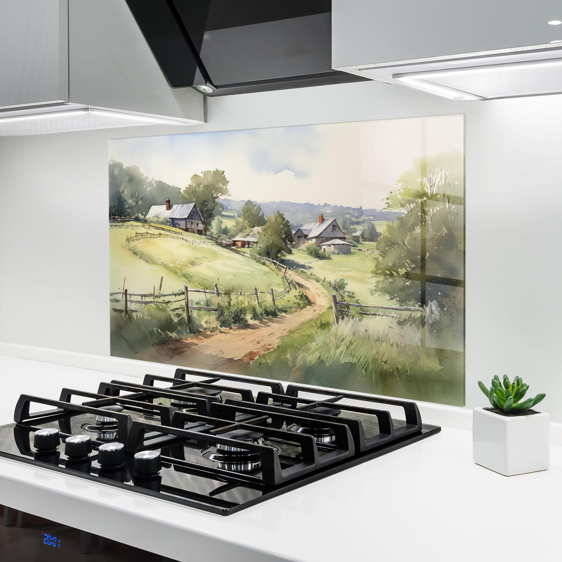 Küchenrückwand Glas Rural Farm mockup 6