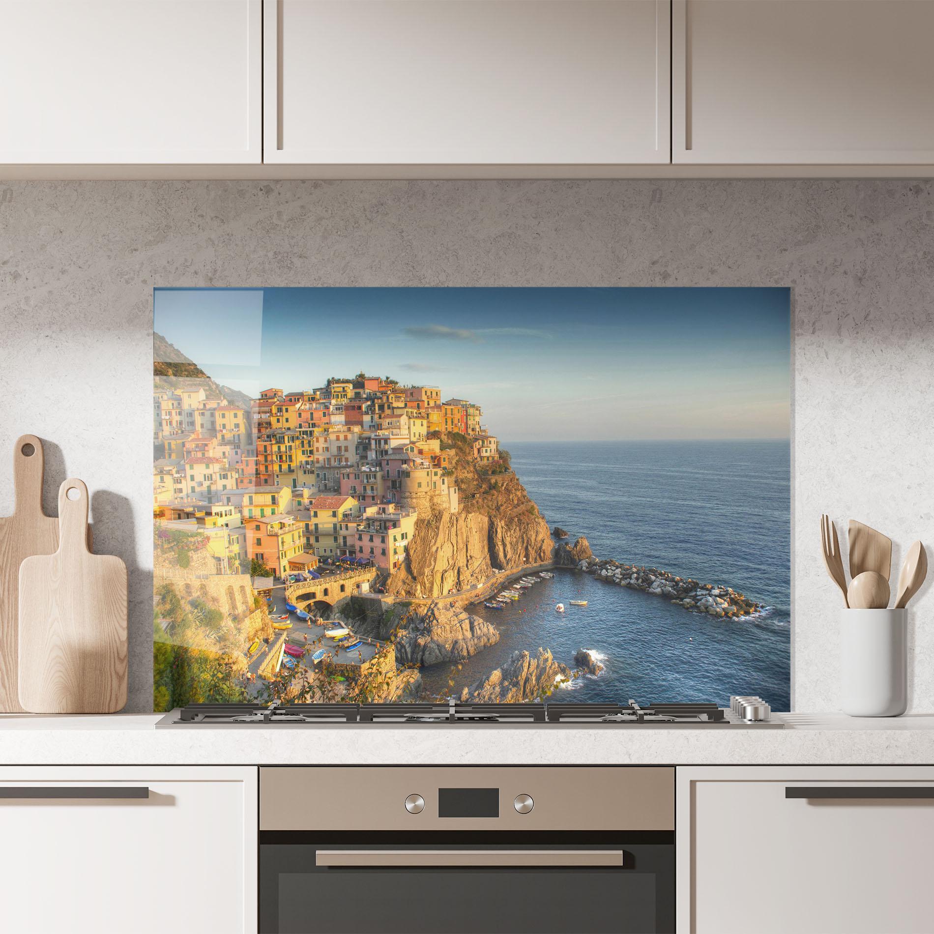 Küchenrückwand Glas Cinque Terrre mockup 7