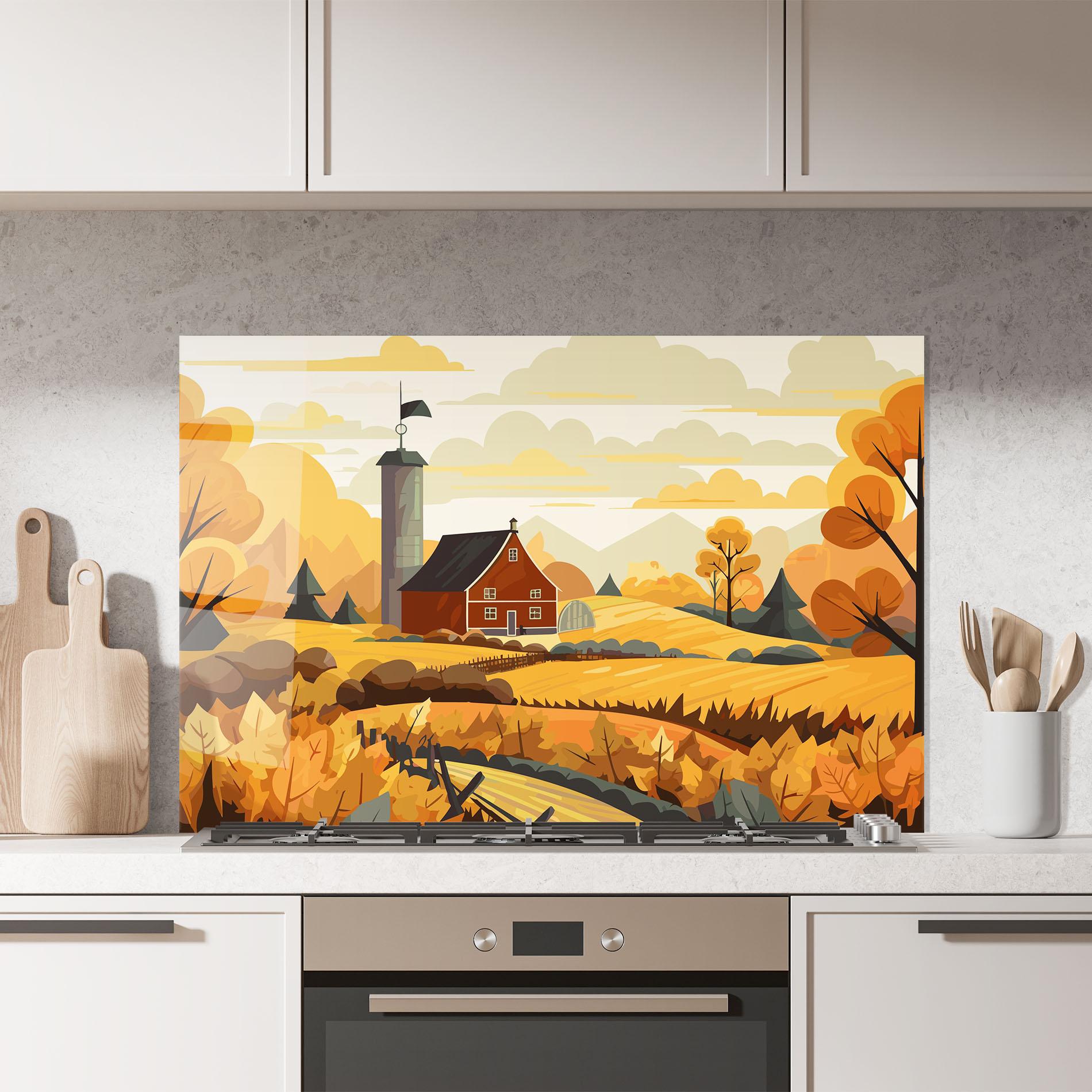 Küchenrückwand Glas Countryside House mockup 7