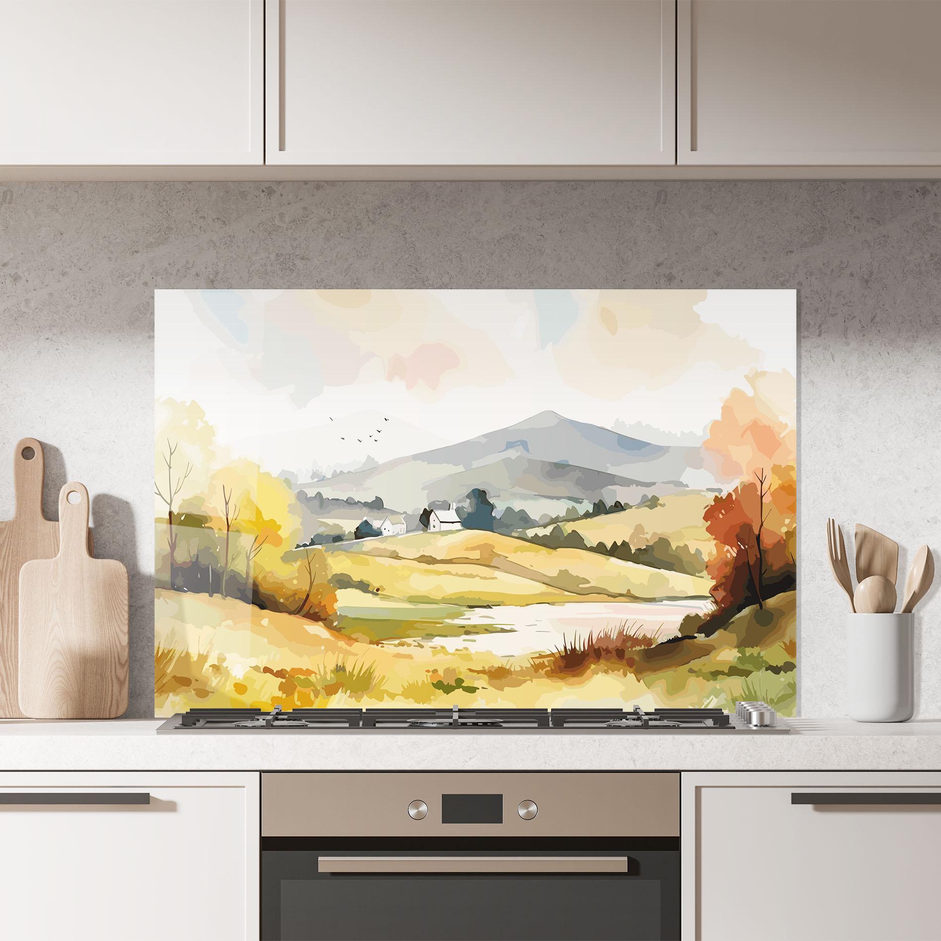 Küchenrückwand Glas Countryside View mockup 7