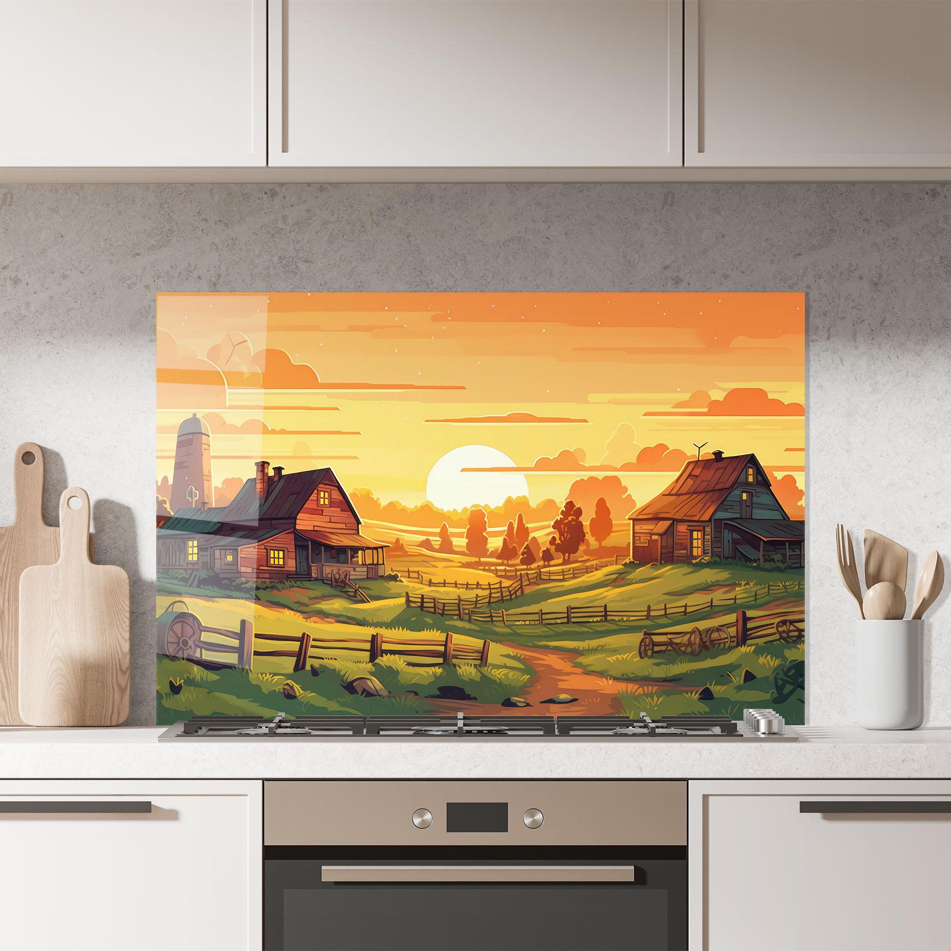 Küchenrückwand Glas Farmhouse Sunlight mockup 7
