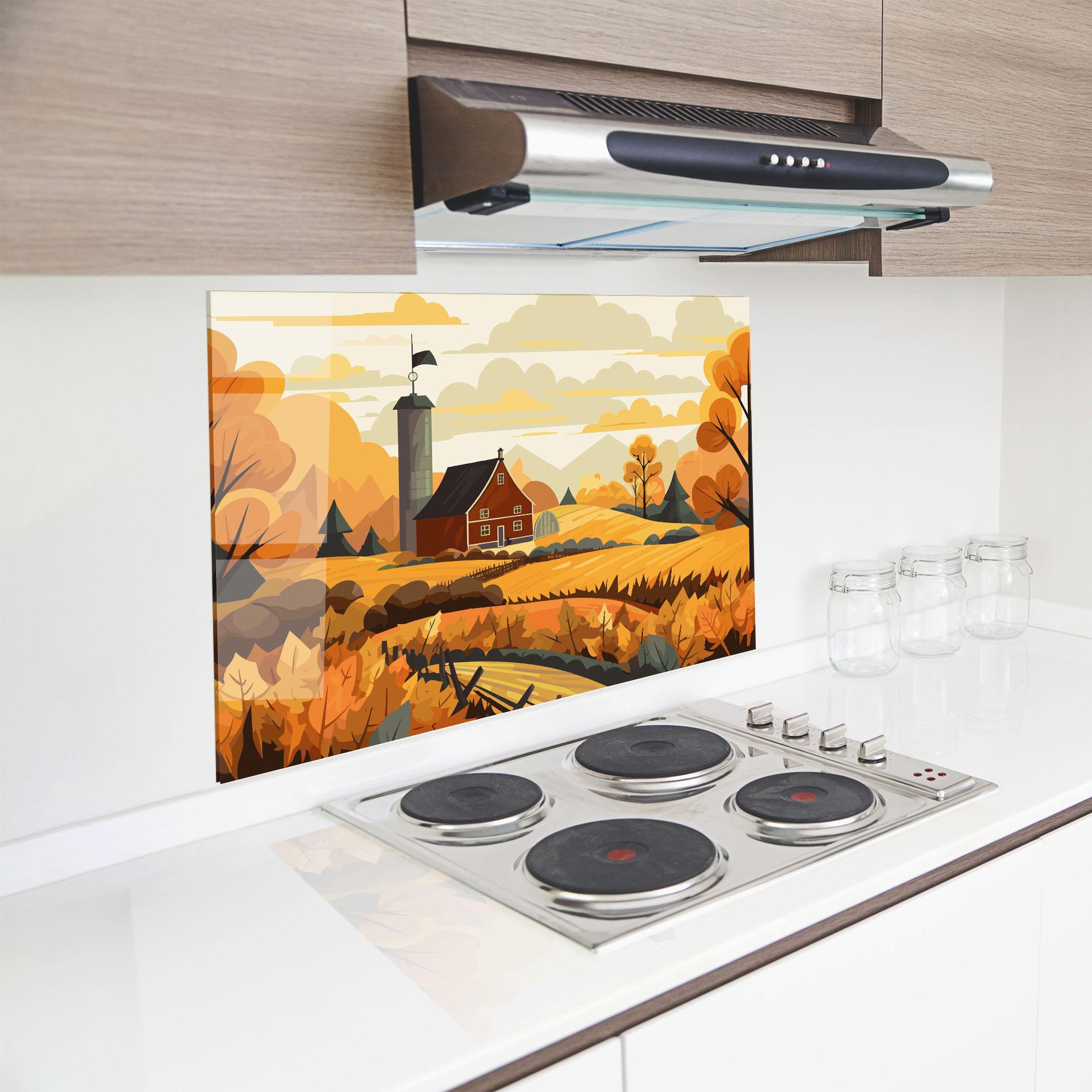 Küchenrückwand Glas Countryside House mockup 8