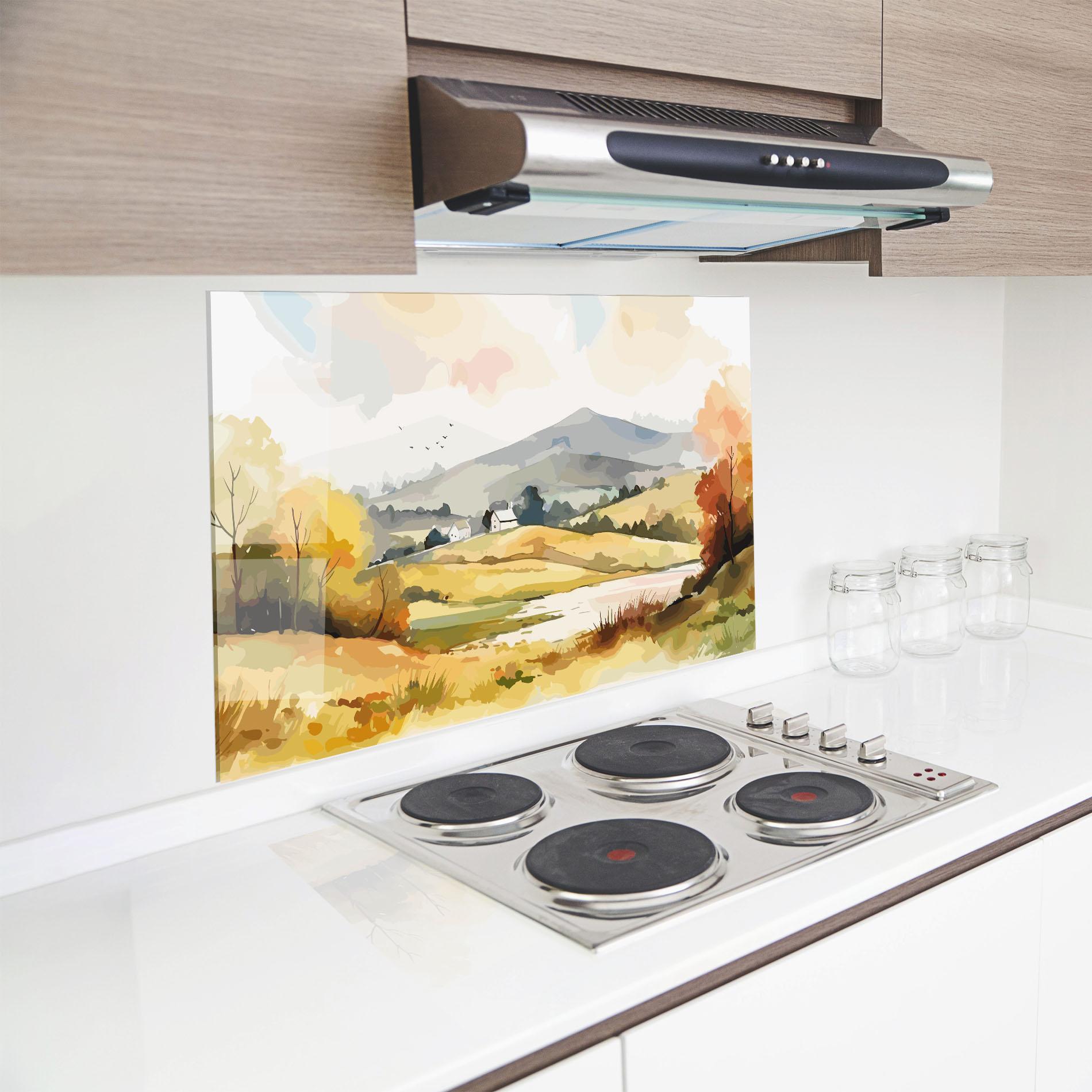 Küchenrückwand Glas Countryside View mockup 8