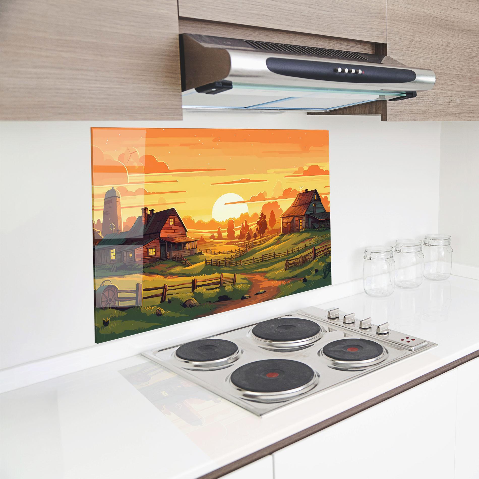 Küchenrückwand Glas Farmhouse Sunlight mockup 8