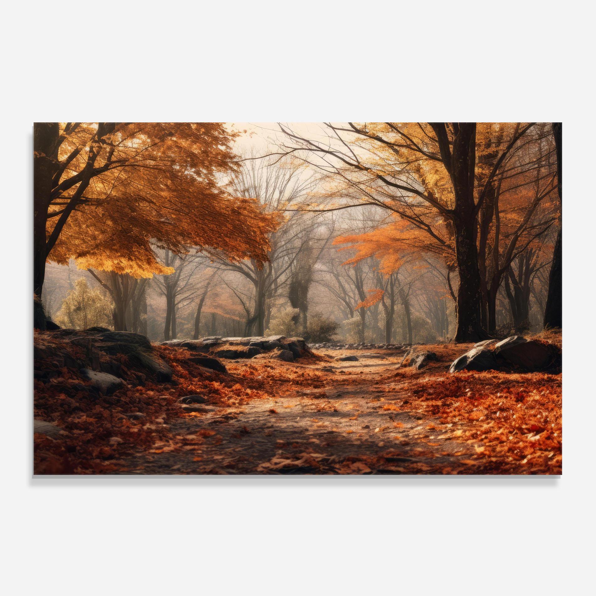 Küchenrückwand Glas Autumn Forest mockup 0
