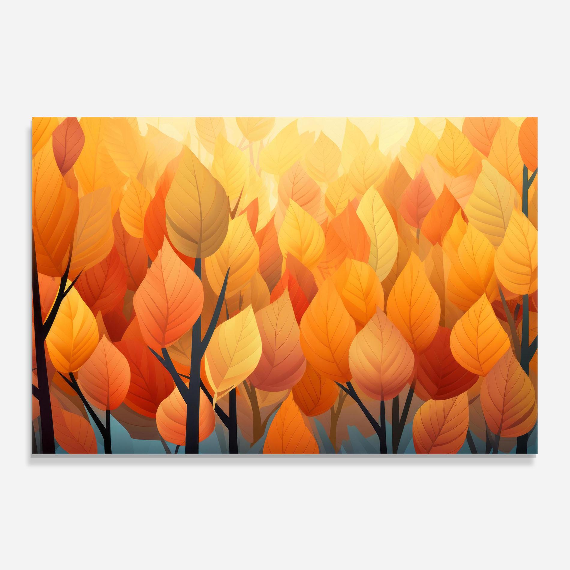 Küchenrückwand Glas Autumn Leaves mockup 0