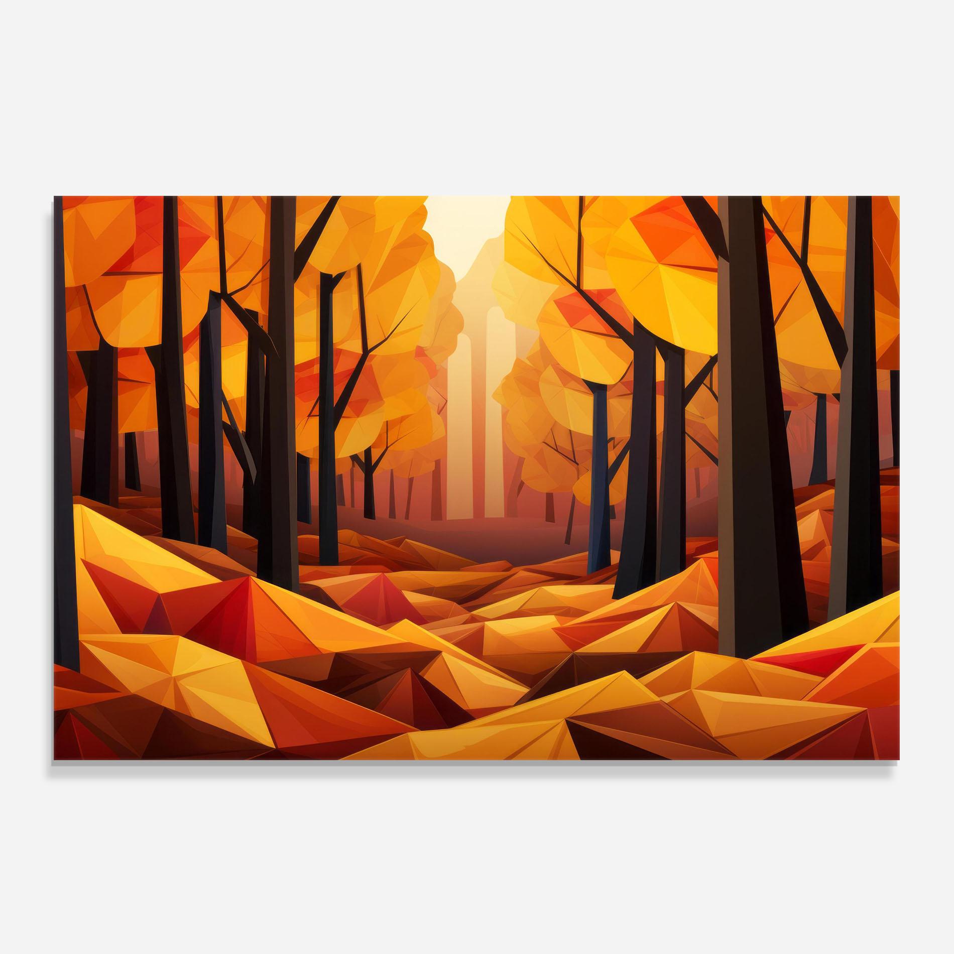 Küchenrückwand Glas Autumn Shapes mockup 0