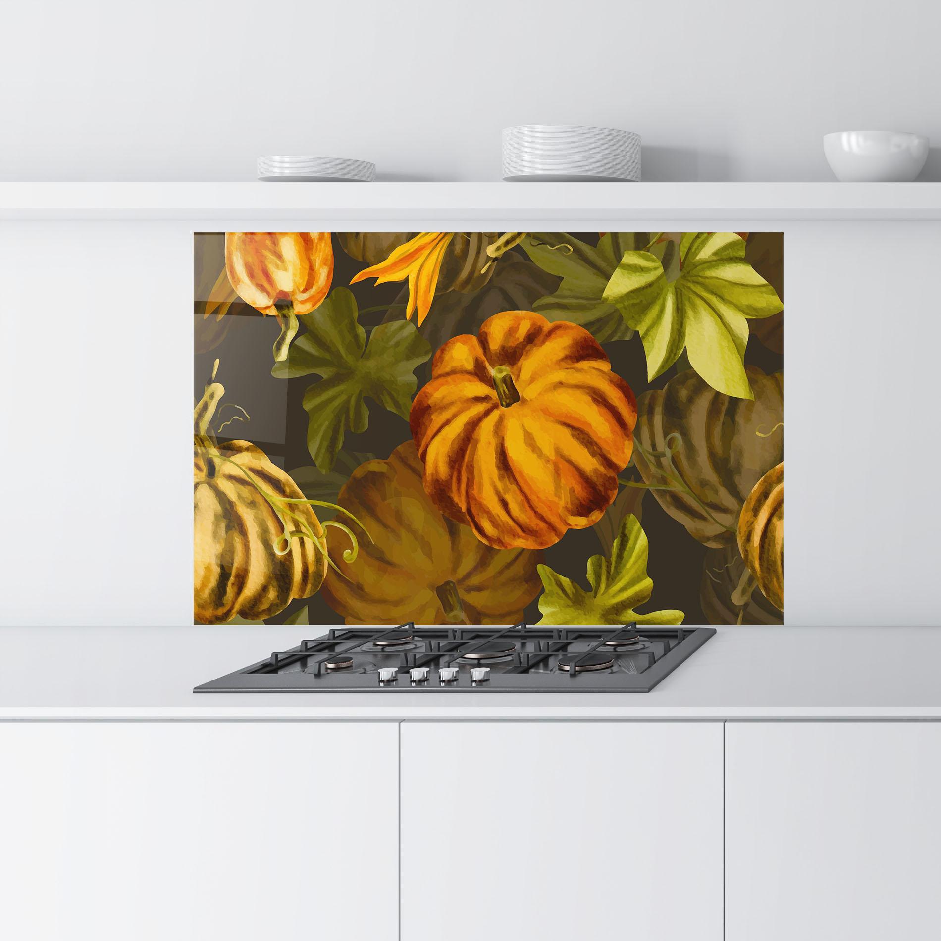 Küchenrückwand Glas Autumn Pattern mockup 9